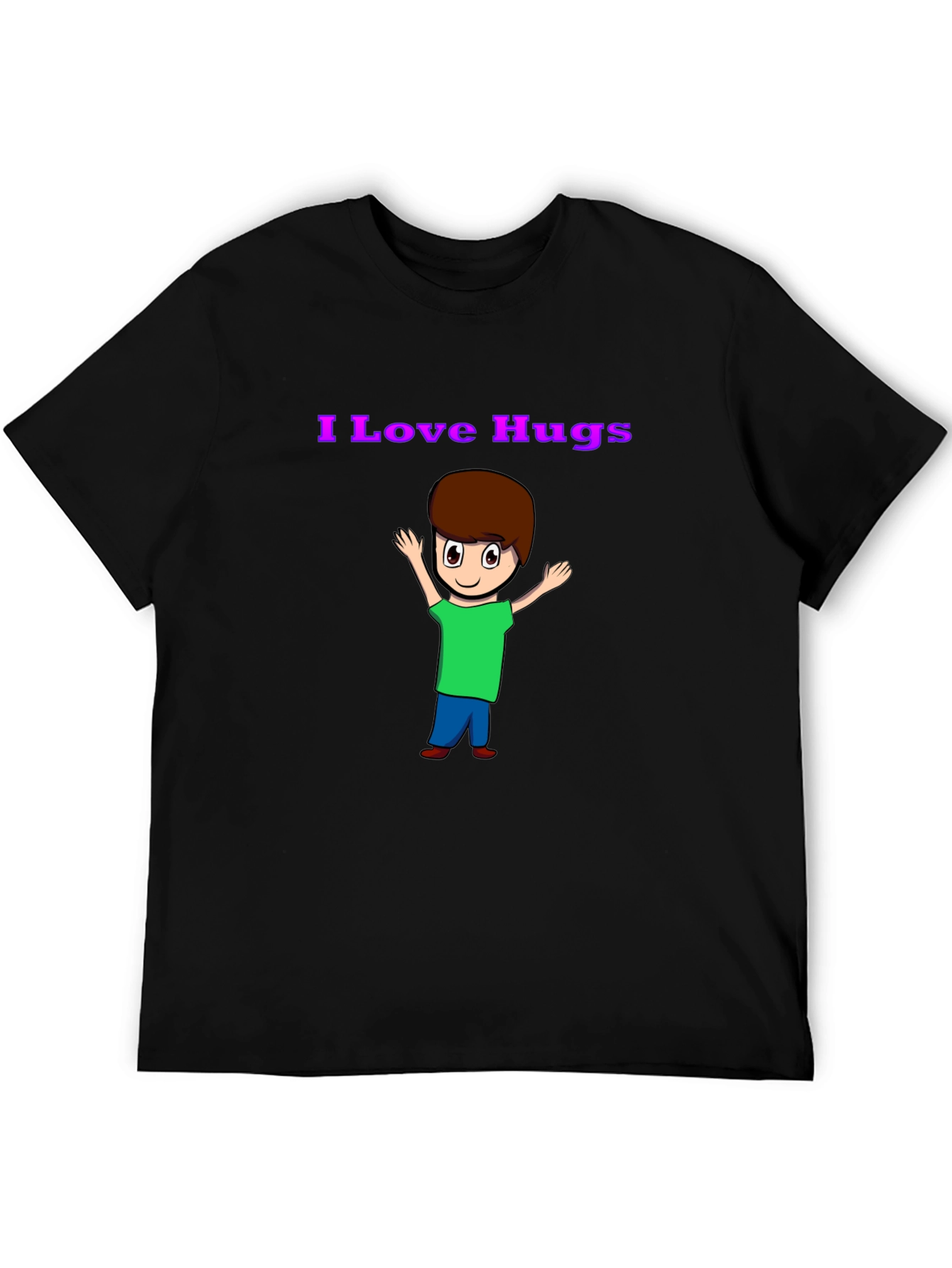 Black I Love Hugs Graphic T-Shirt view 5