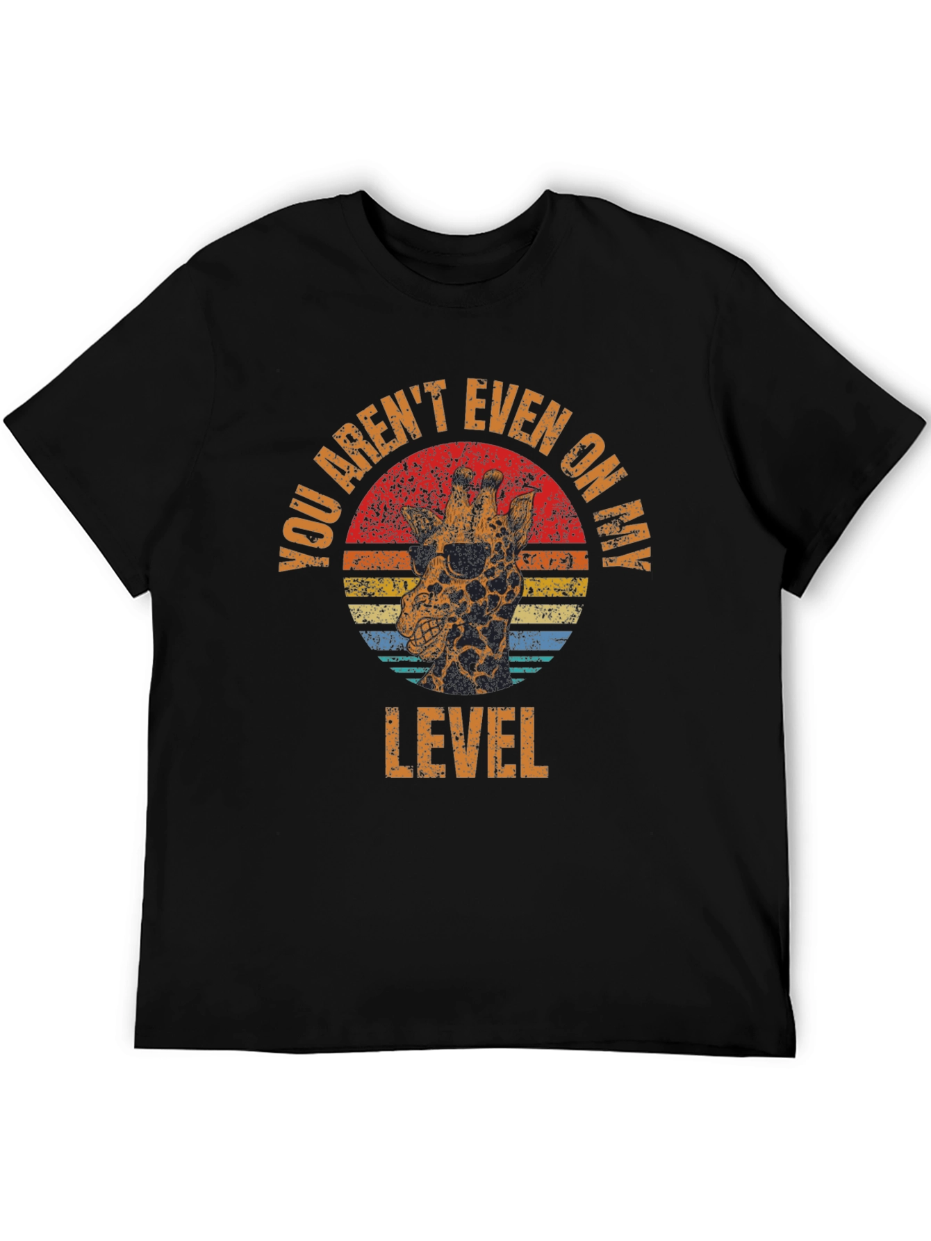 Black Funny Giraffe T-Shirt - You Aren't Even on My Level view 5