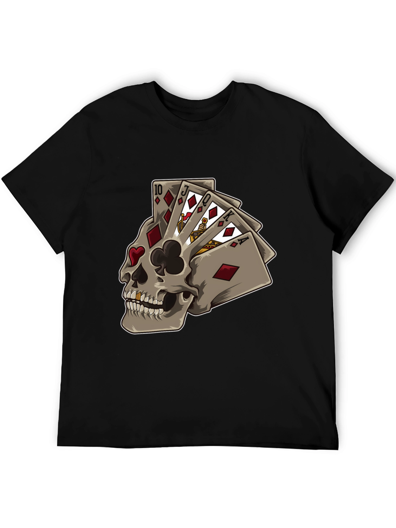 Black Skull Playing Card Graphic Tee view 5