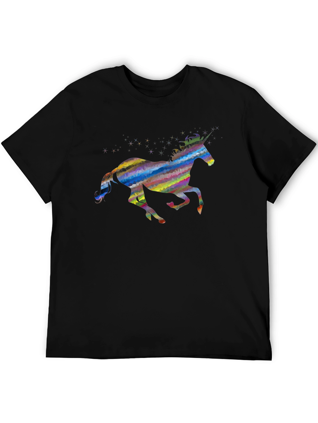 Black Rainbow Unicorn Graphic Tee - Black view 5