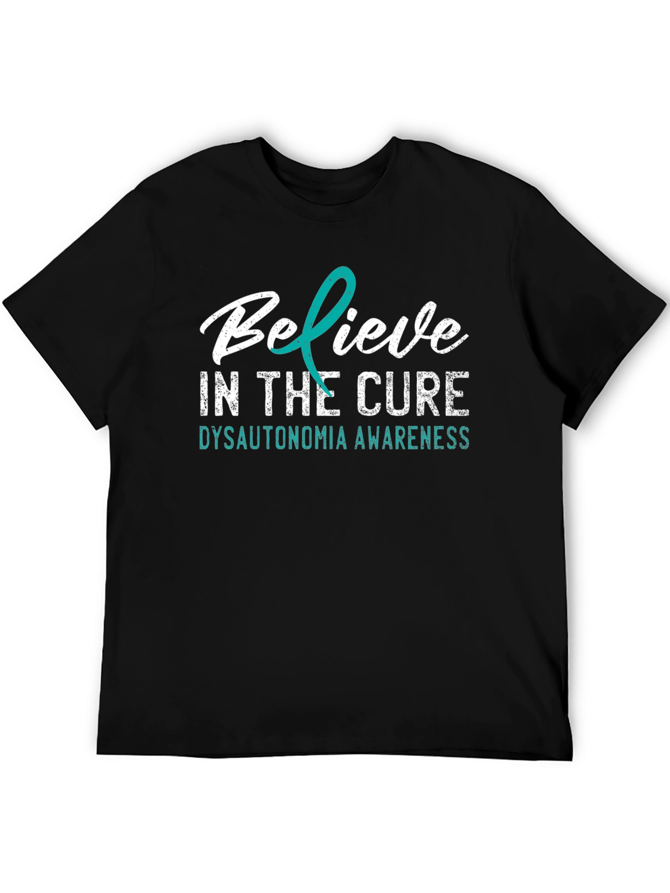 Black Believe In The Cure Dysautonomia Awareness T-Shirt view 5
