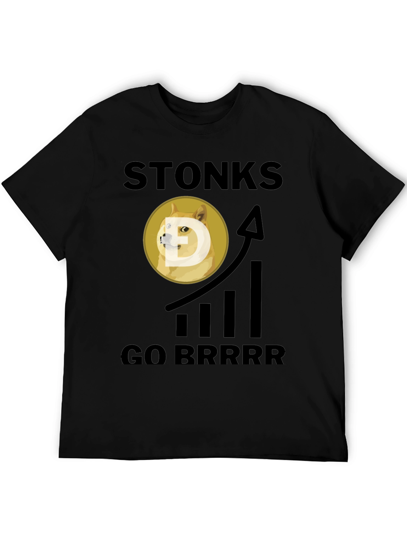 Black Stonks Go Brrr Black Graphic Tee view 5