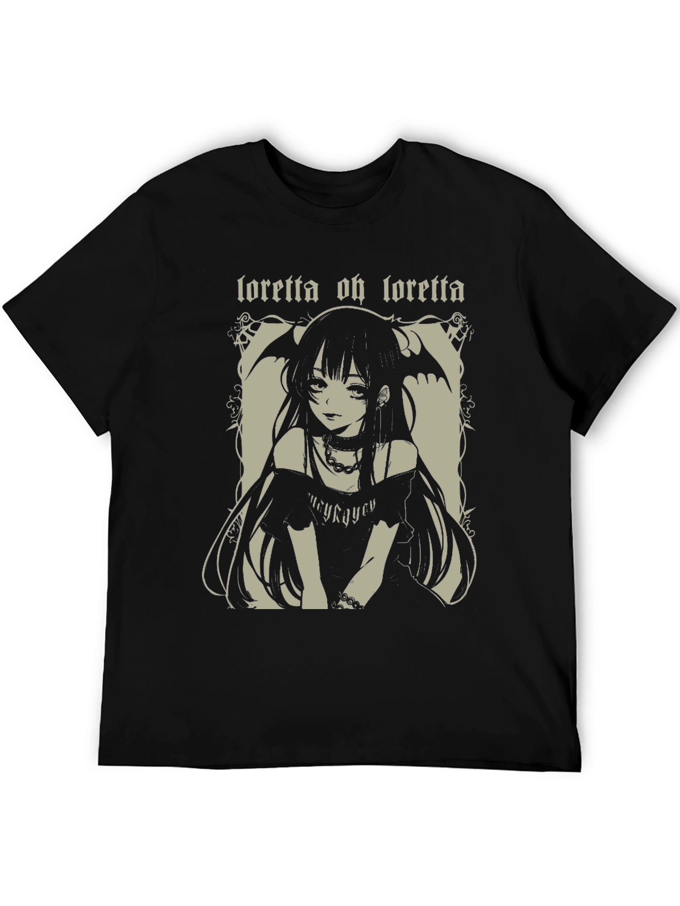Black Loretta Oh Loretta Anime Graphic Tee view 5