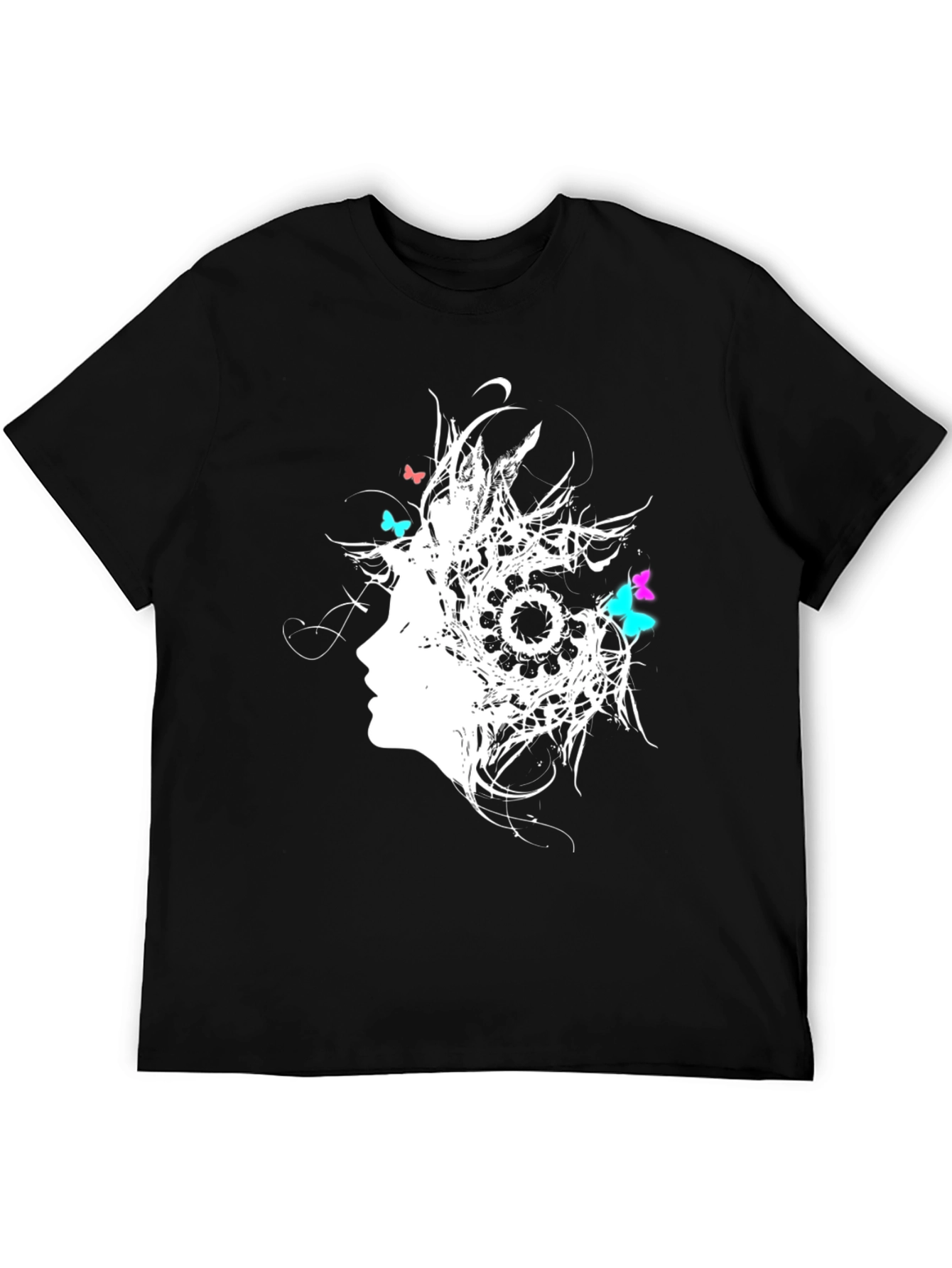 Black Abstract Butterfly Women's Graphic T-Shirt view 5