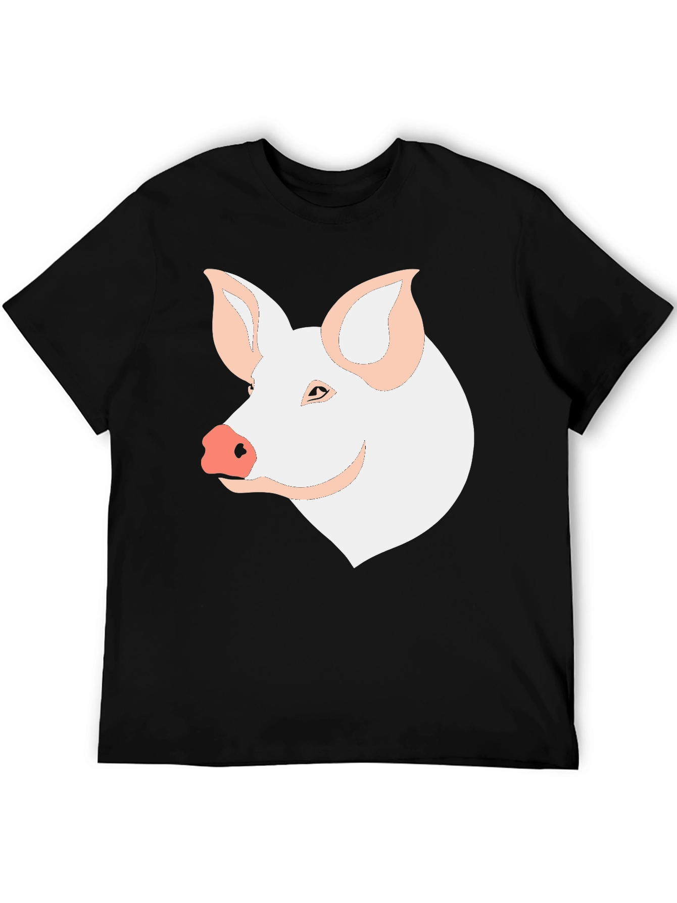 Black Pig Graphic T-Shirt - Black Crew Neck Tee view 5