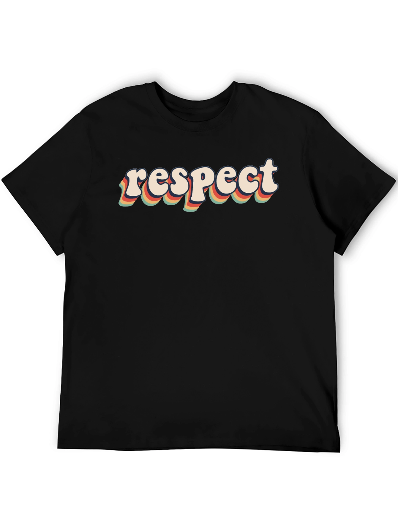 Black Retro Respect Graphic Tee - Black view 5