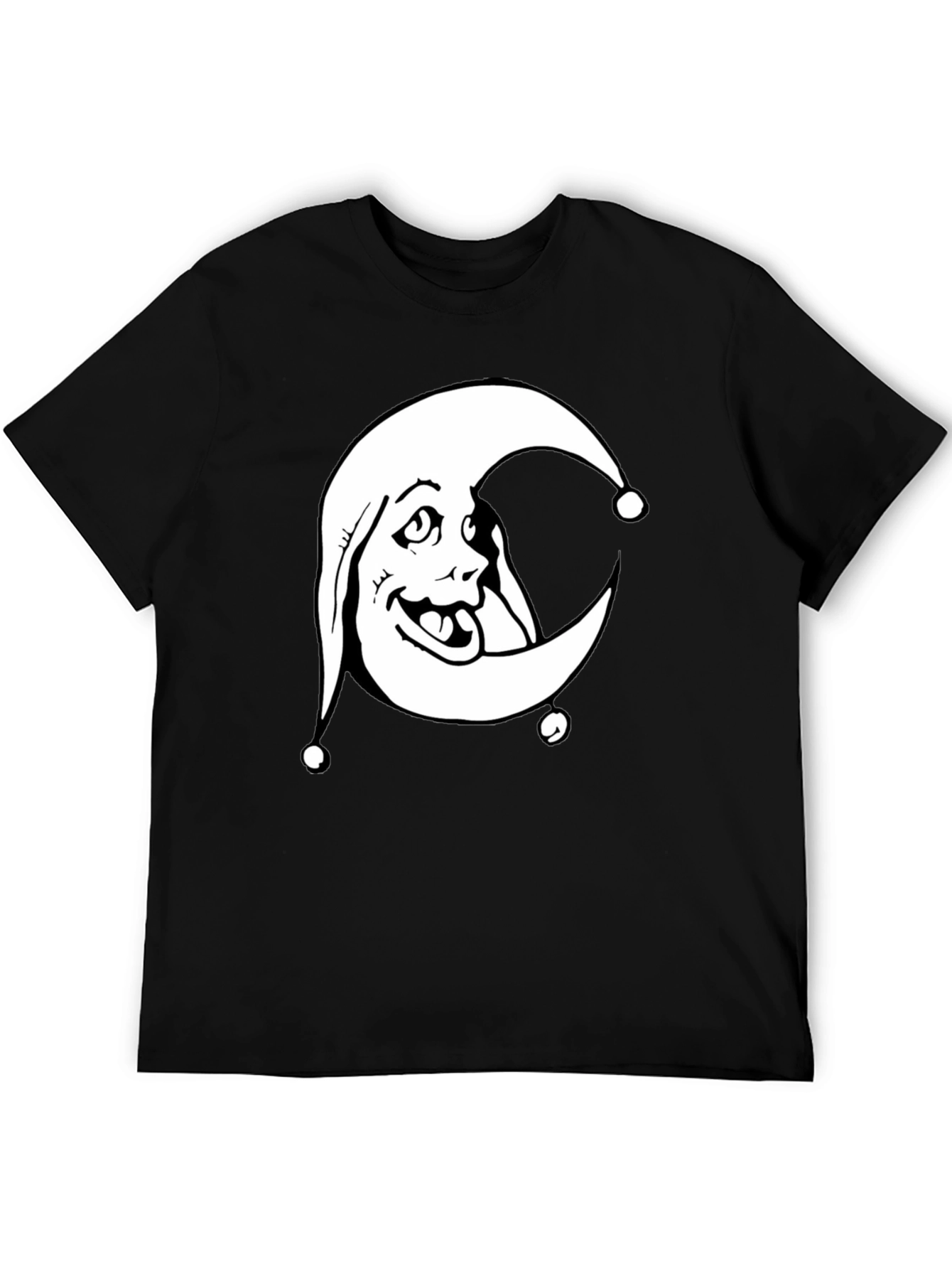 Black Moon Jester Graphic Tee - Black Cotton Shirt view 5