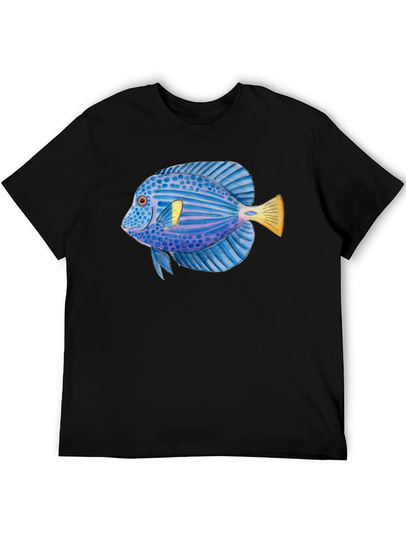 Black Cool Fish Graphic T-Shirt view 5