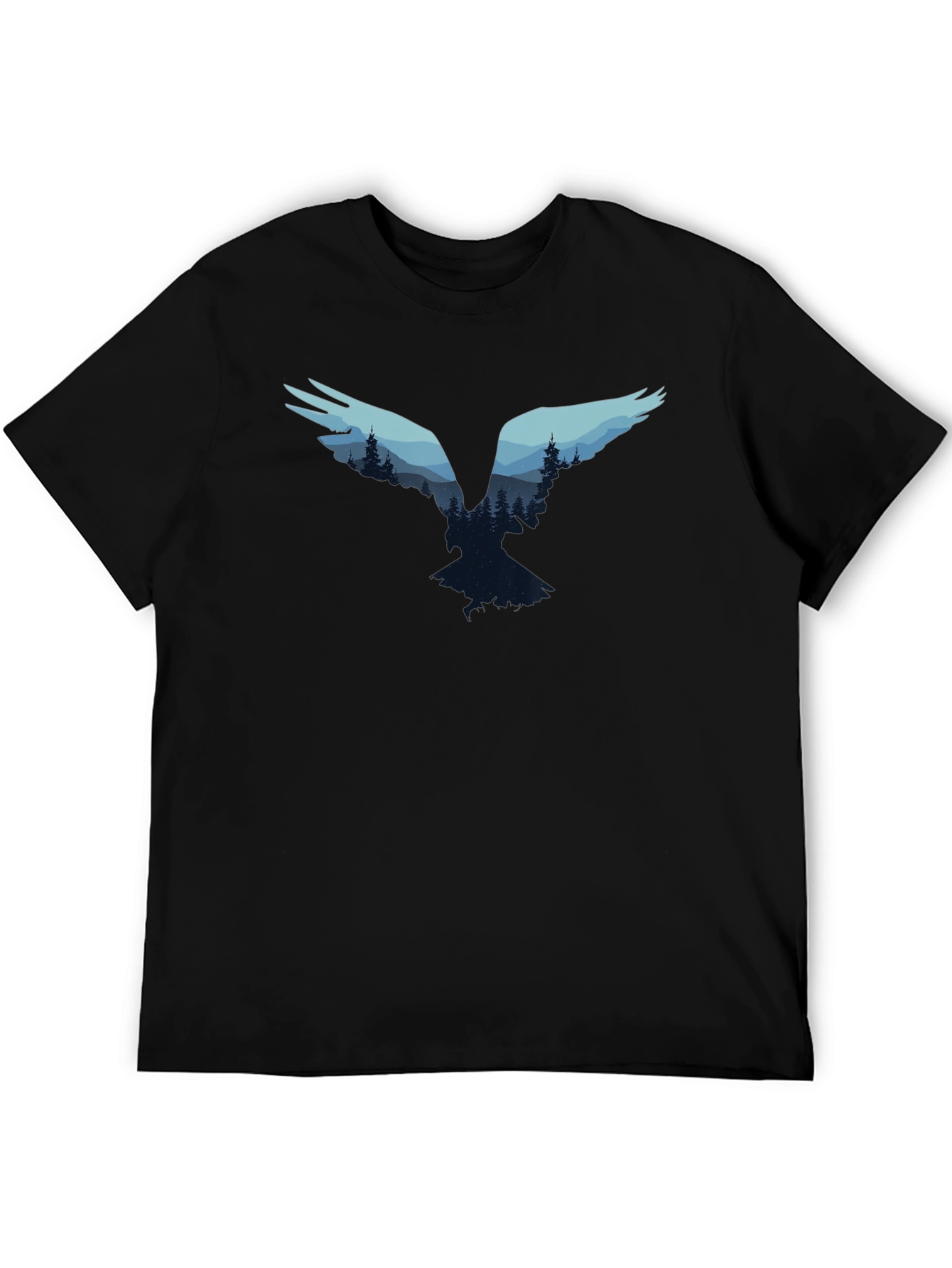 Black Nature Bird Graphic Tee - Black Cotton Blend view 5