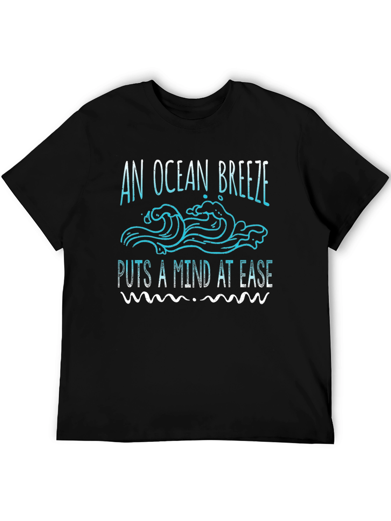 Black Ocean Breeze Graphic Tee - Relaxed Fit Black T-Shirt view 5