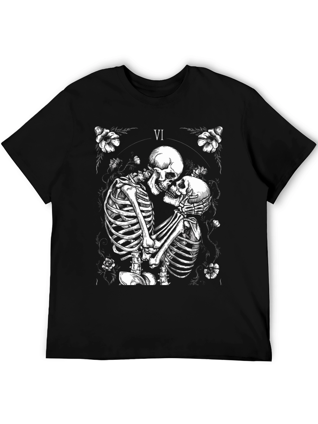 Black Skeleton Love T-Shirt view 5