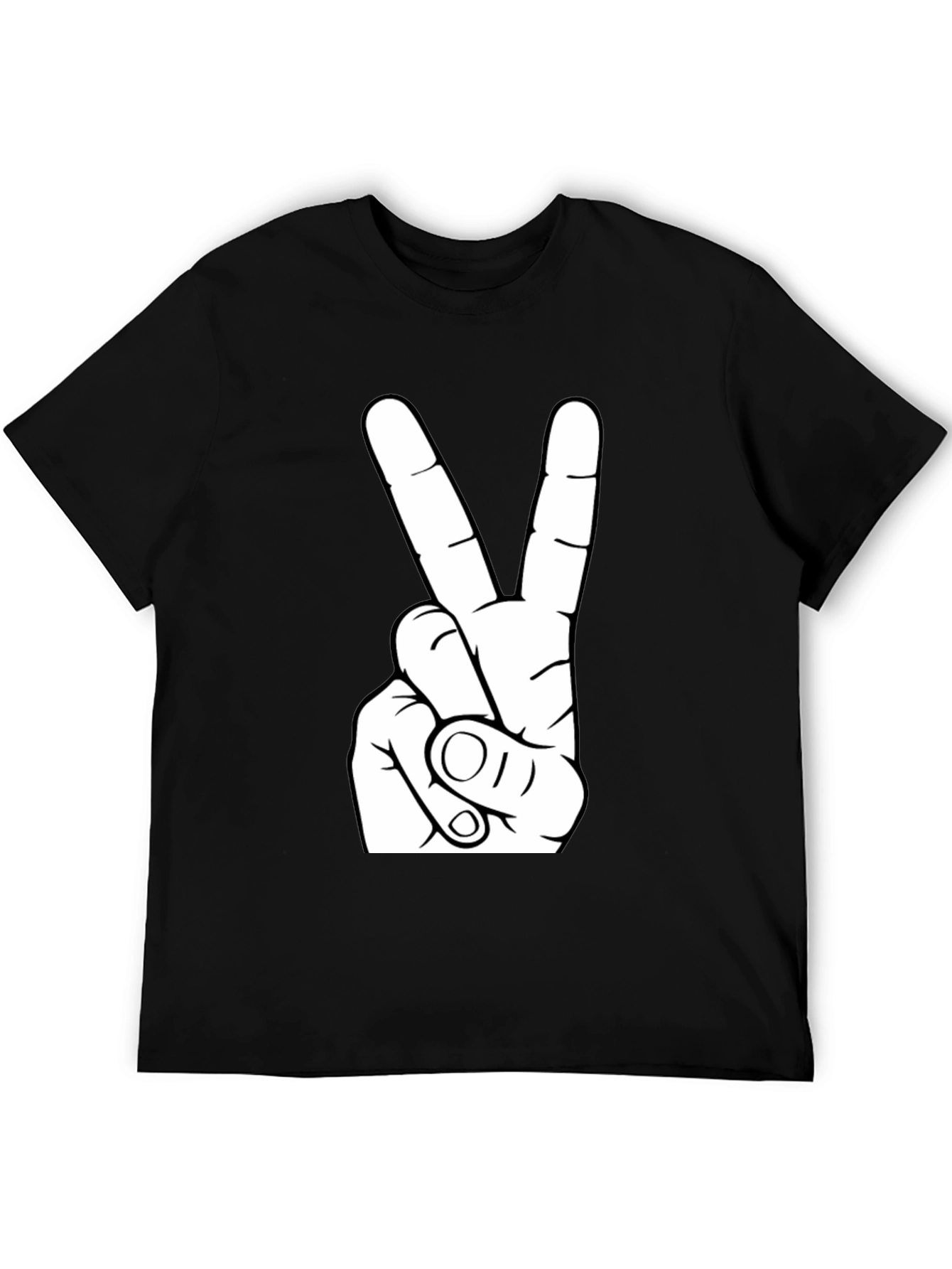 Black Peace Sign Graphic Tee - Black T-Shirt view 5