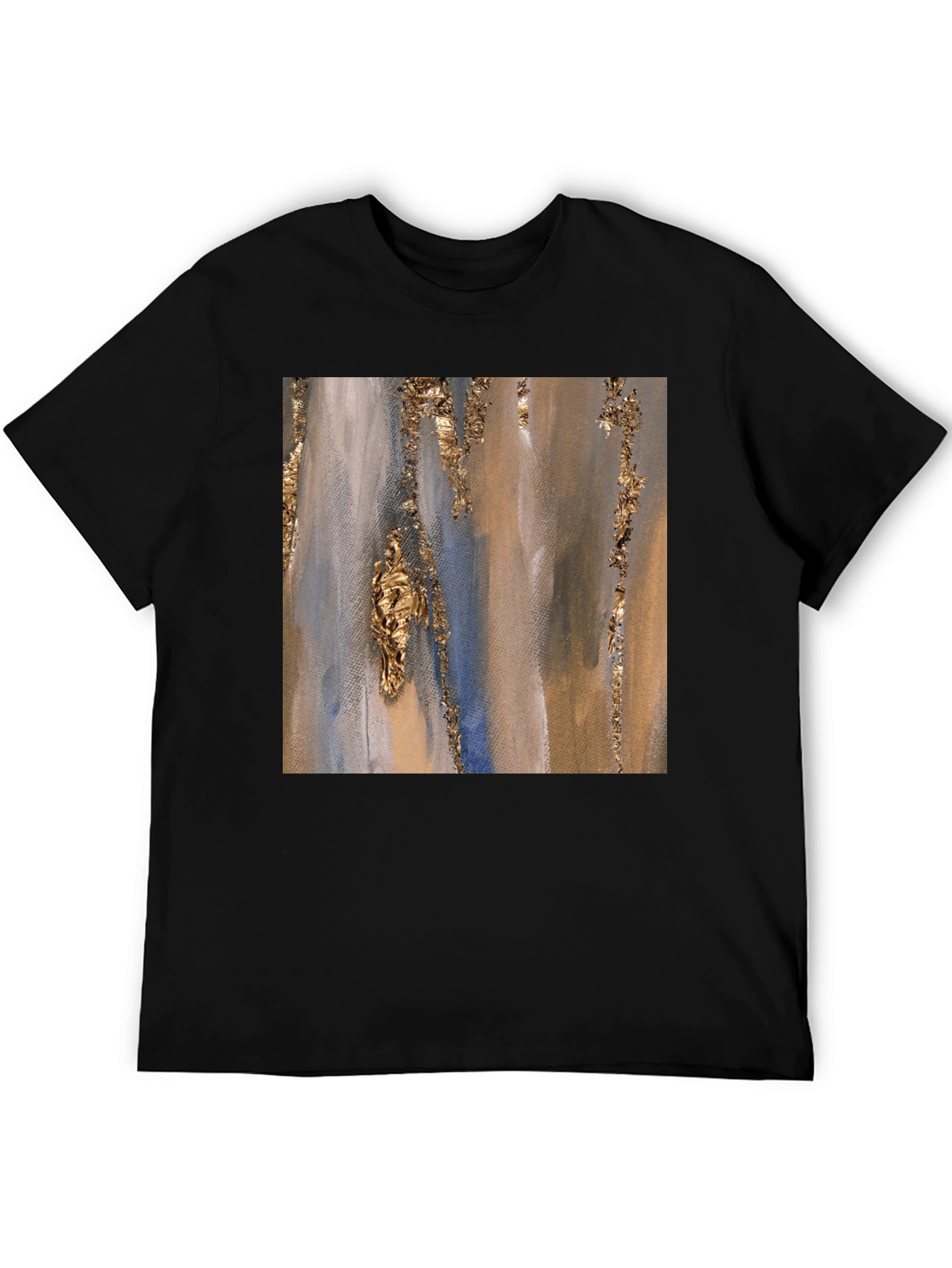 Black Abstract Art Print T-Shirt view 5