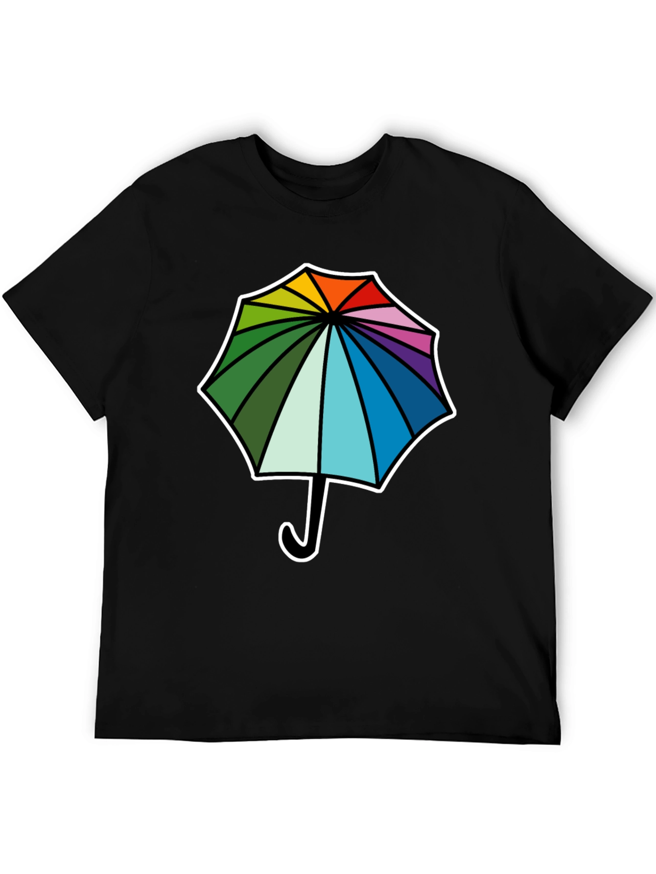 Black Rainbow Umbrella Graphic Tee - Stylish Comfort view 5