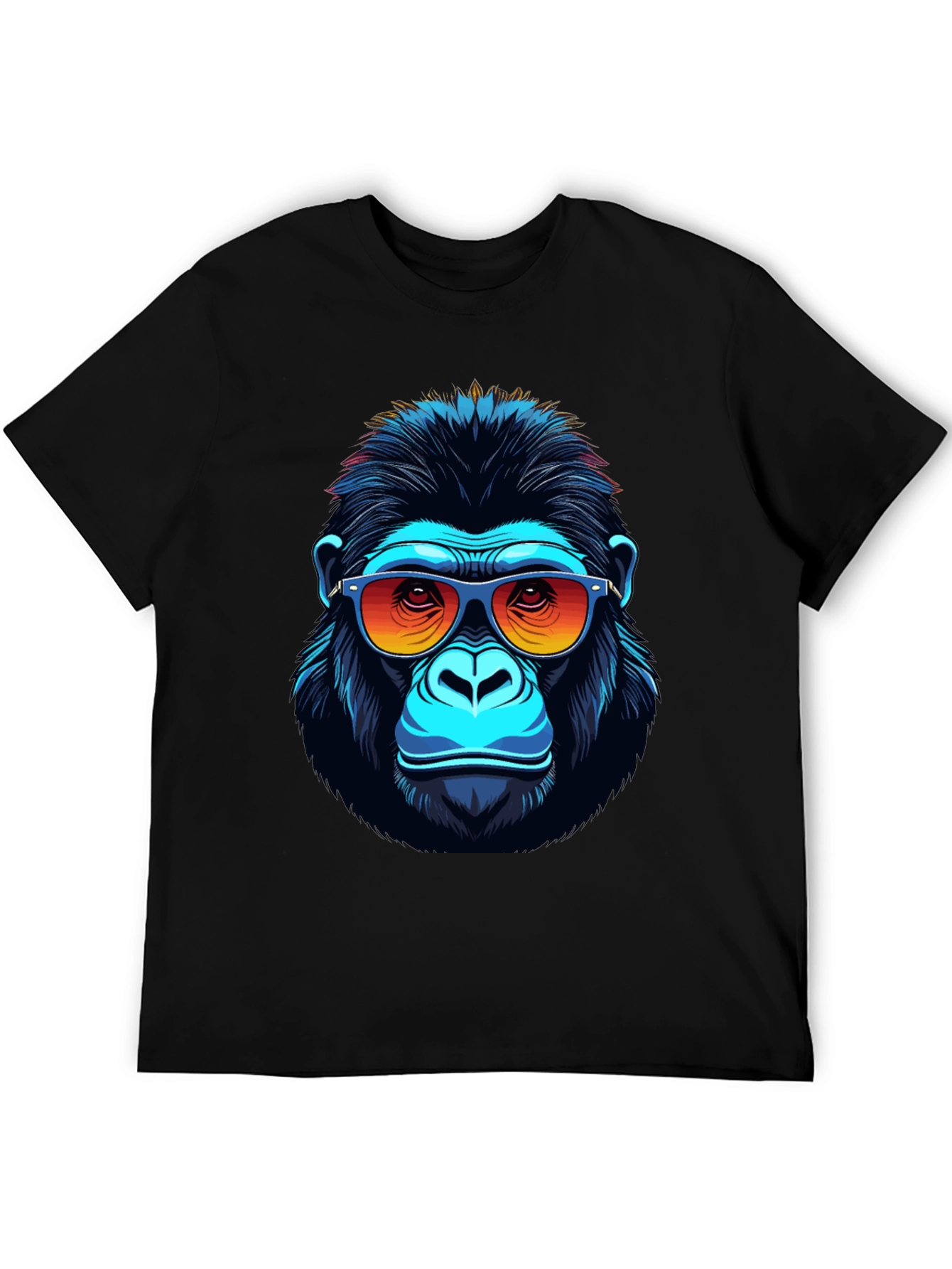 Black Cool Gorilla Graphic Tee - Fun Animal Print Shirt view 5