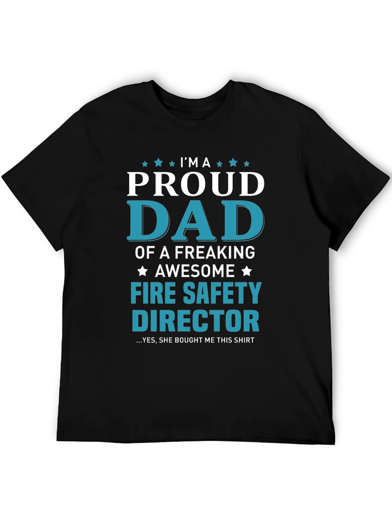 Black Proud Dad Fire Safety Director Graphic T-Shirt view 5