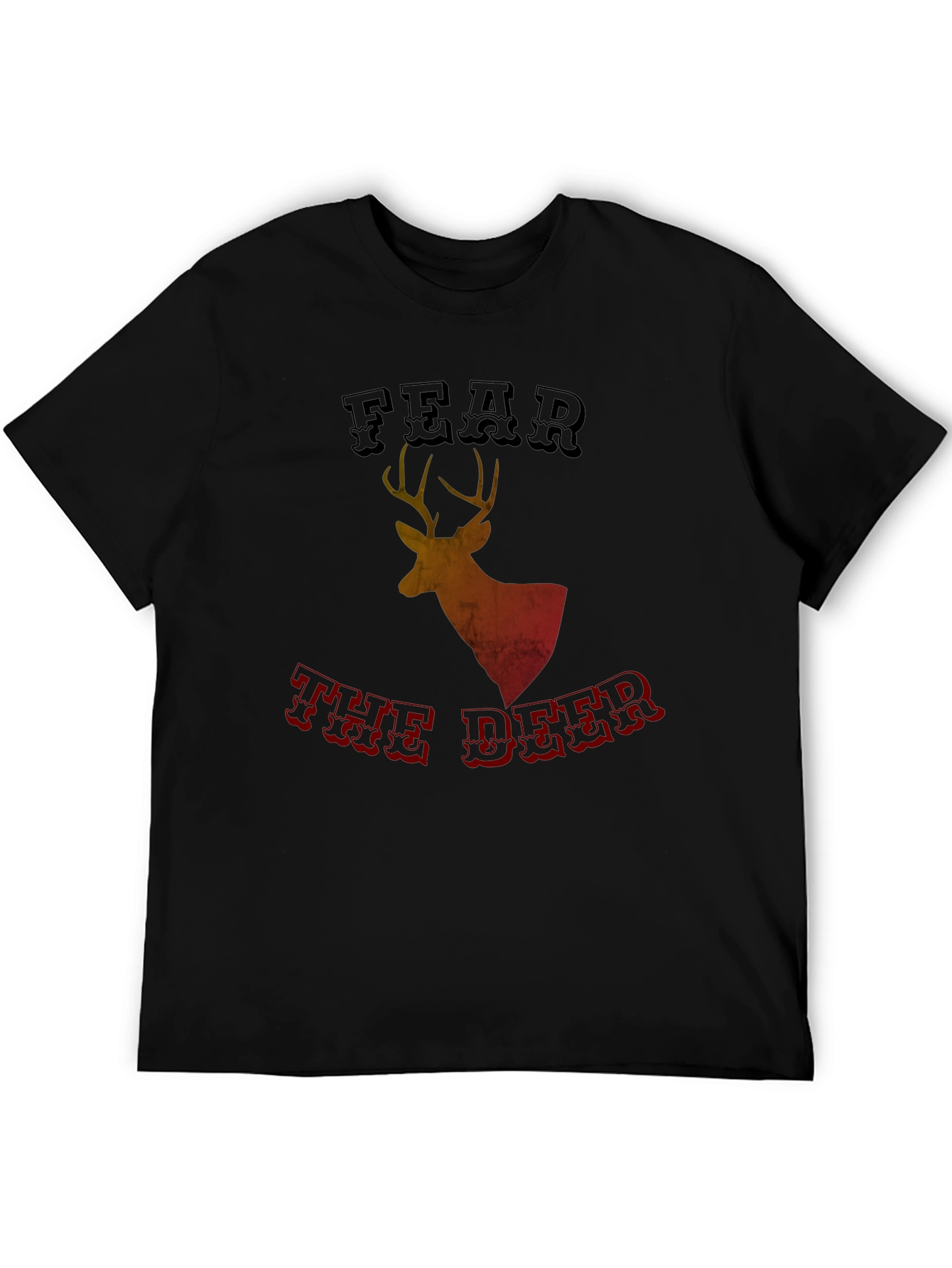 Black Fear the Deer Graphic Tee - Black view 5