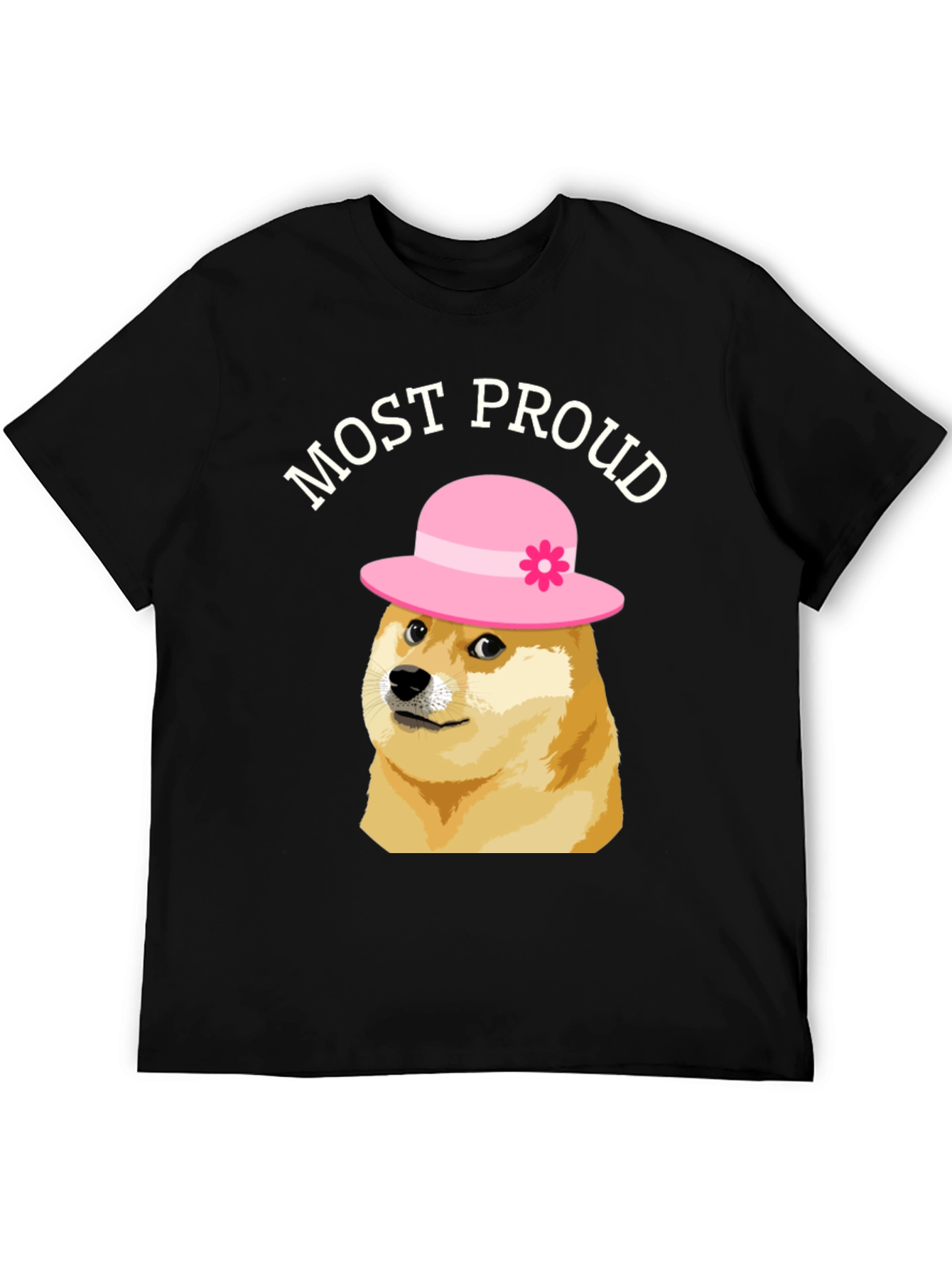 Black Most Proud Doge T-Shirt - Black view 5