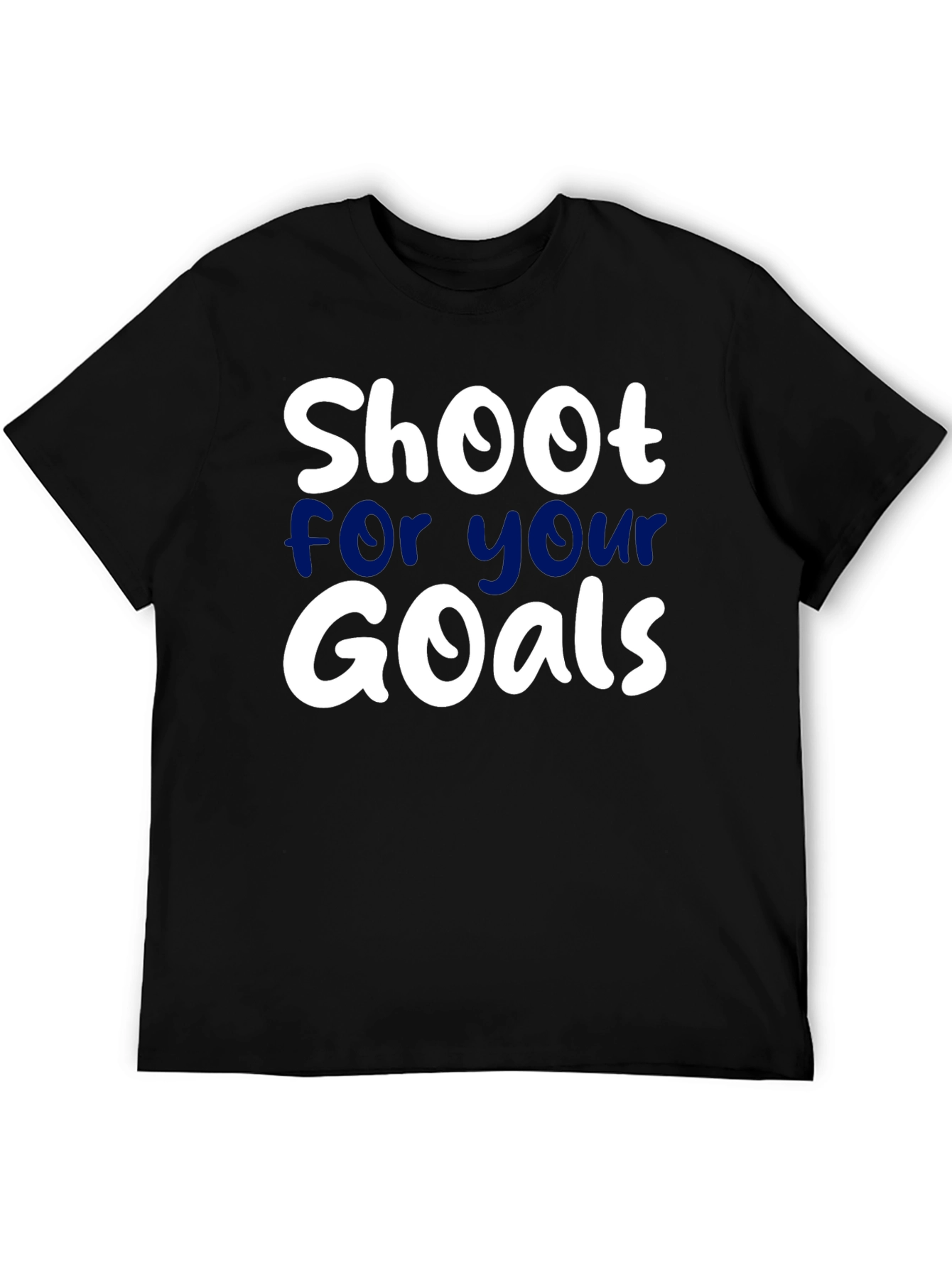 Black Shoot For Your Goals T-Shirt Black Cotton view 5