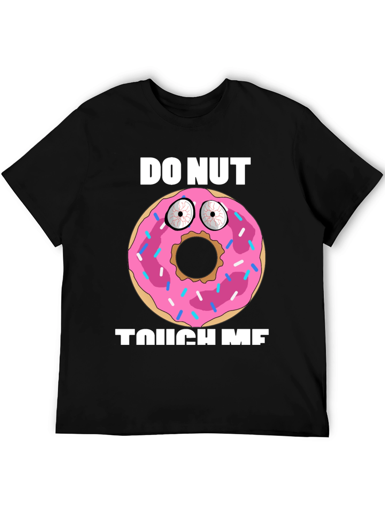 Black Funny Donut Graphic T-Shirt - Do Nut Touch Me! view 5