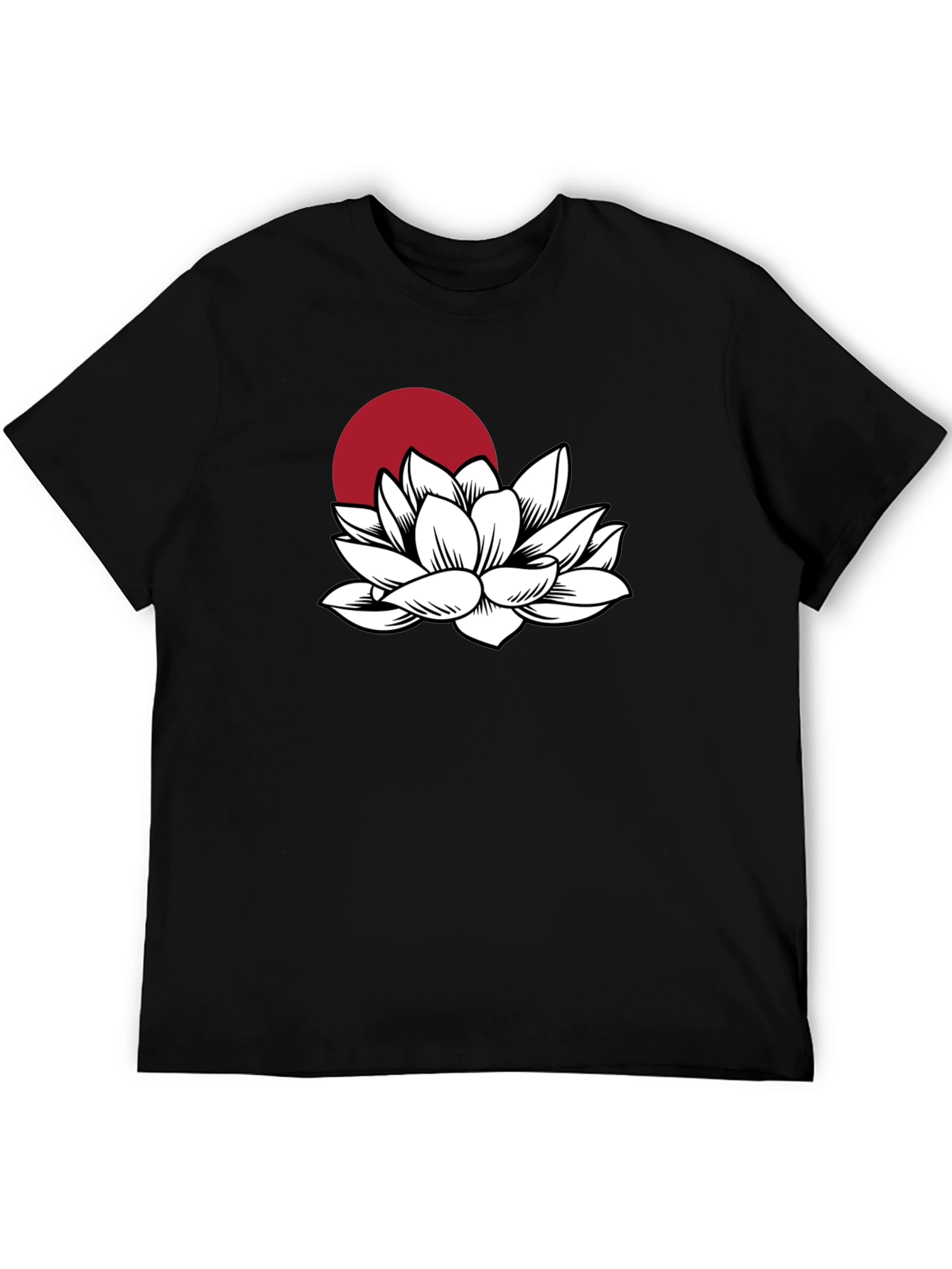 Black Lotus Flower T-Shirt - Black Graphic Tee view 5