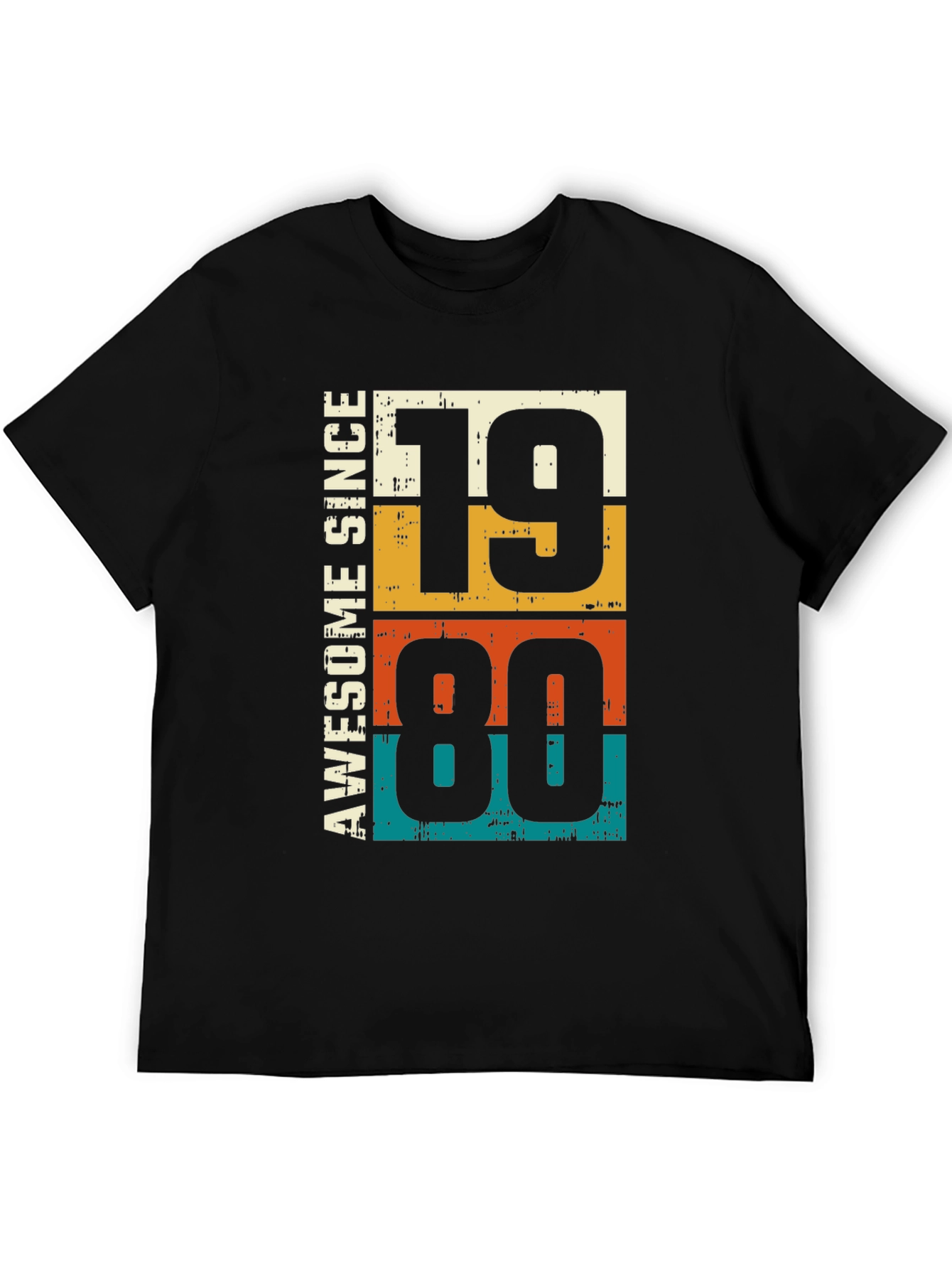 Black Awesome Since 1980 Graphic Tee - Retro Birthday Gift view 5