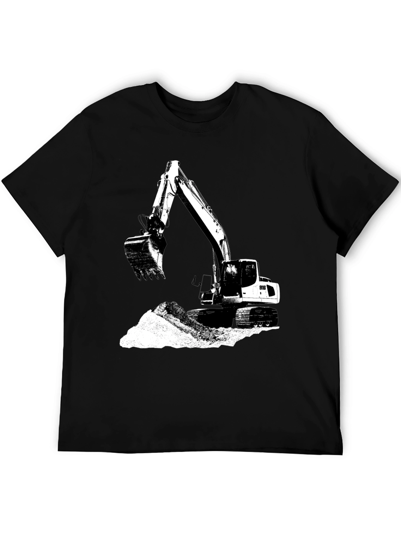 Black Excavator Graphic Tee - Black view 5