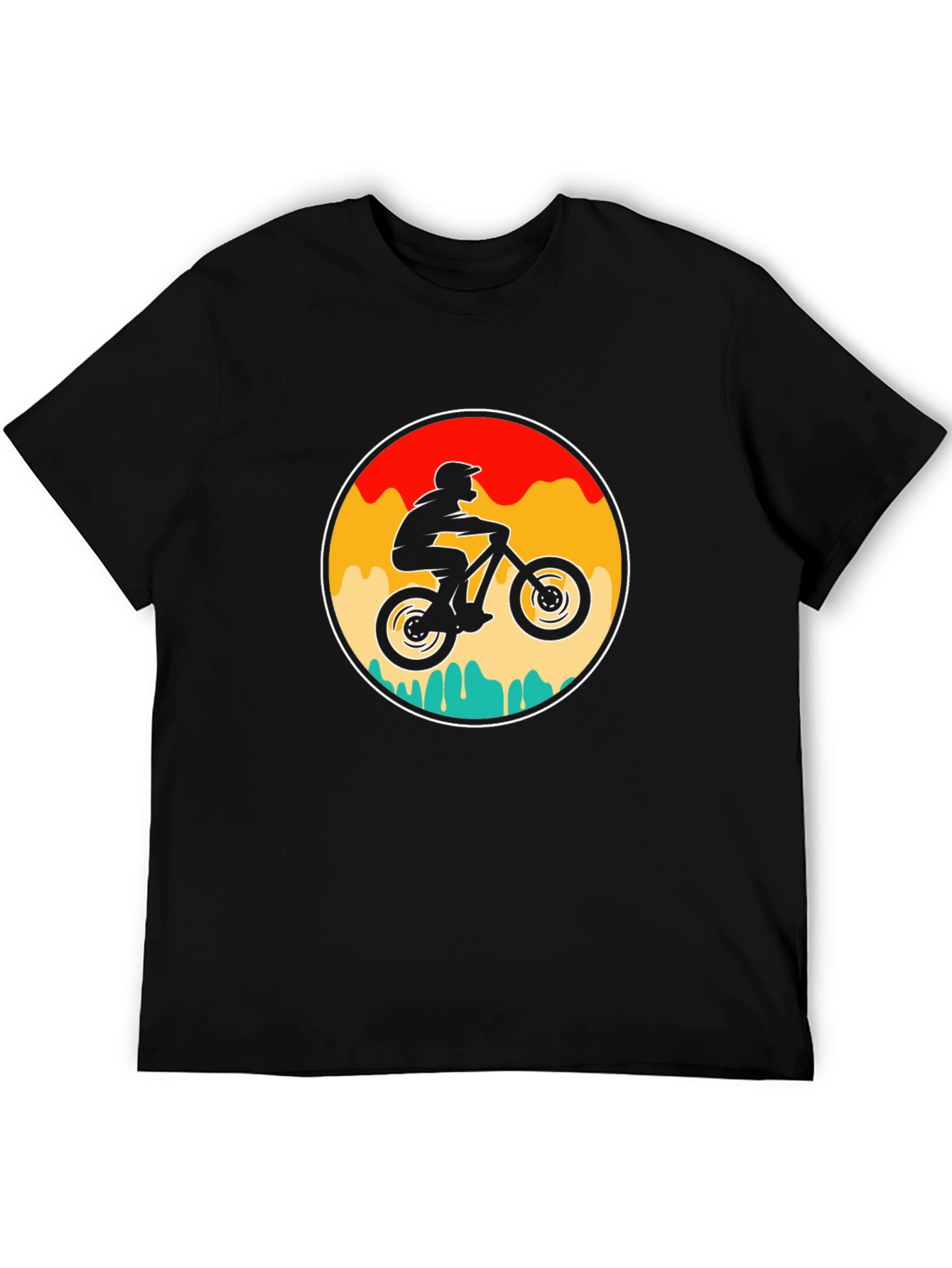 Black Mountain Biker Graphic Tee - Retro Style view 5