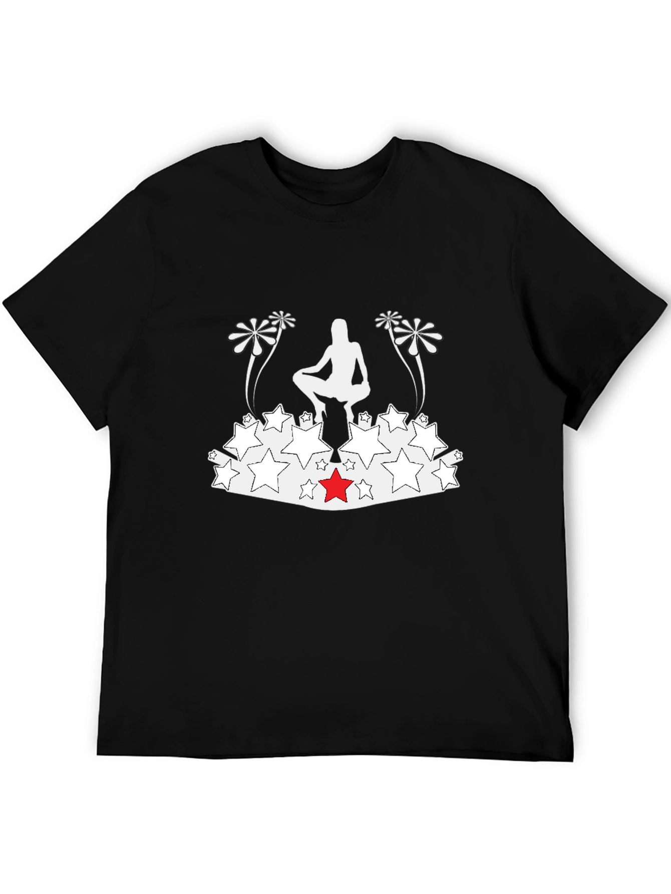 Black Novelty Graphic Tee - Silhouette Star Design view 5