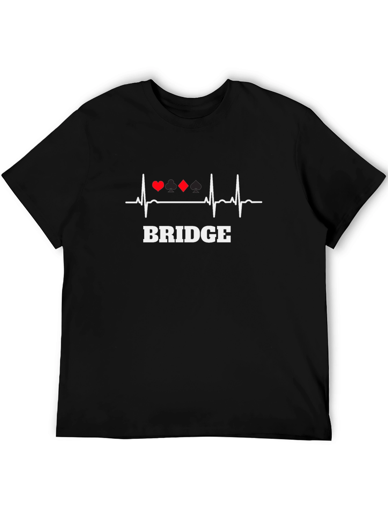 Black Bridge Heartbeat T-Shirt - Card Game Life Line view 5