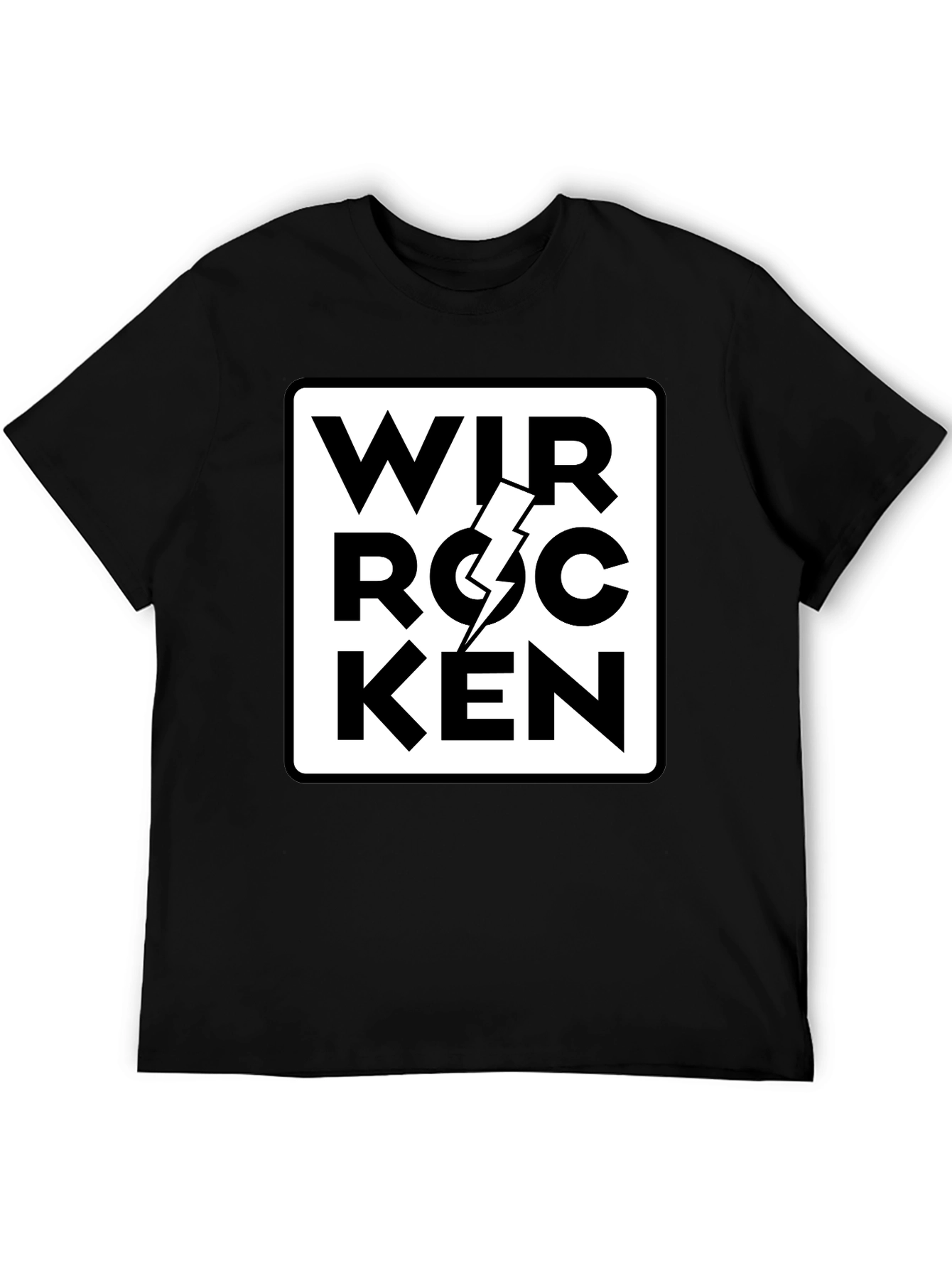 Black Wir Rocken T-Shirt - Black Graphic Tee view 5