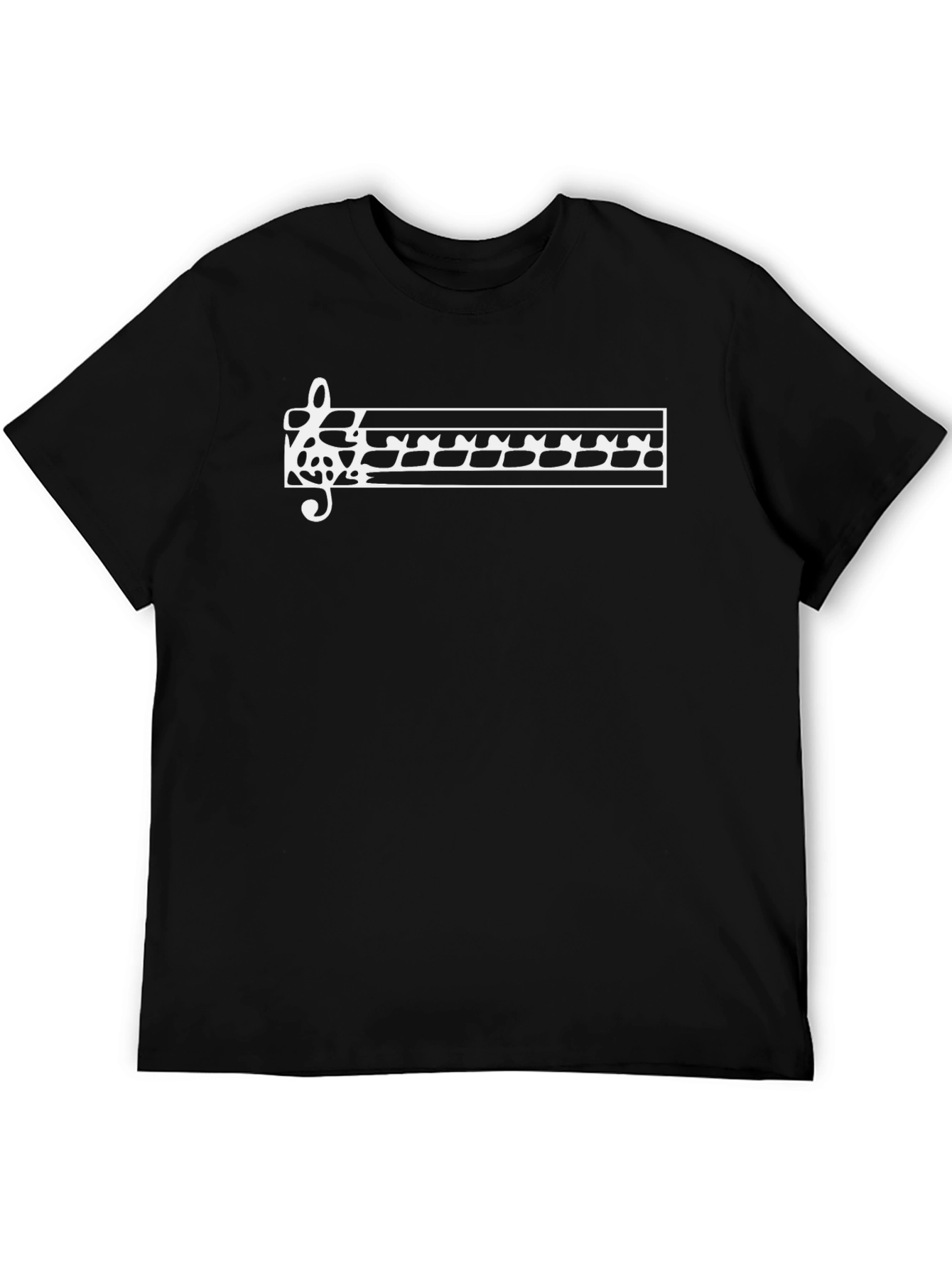 Black Musical Notes T-Shirt - Black view 5
