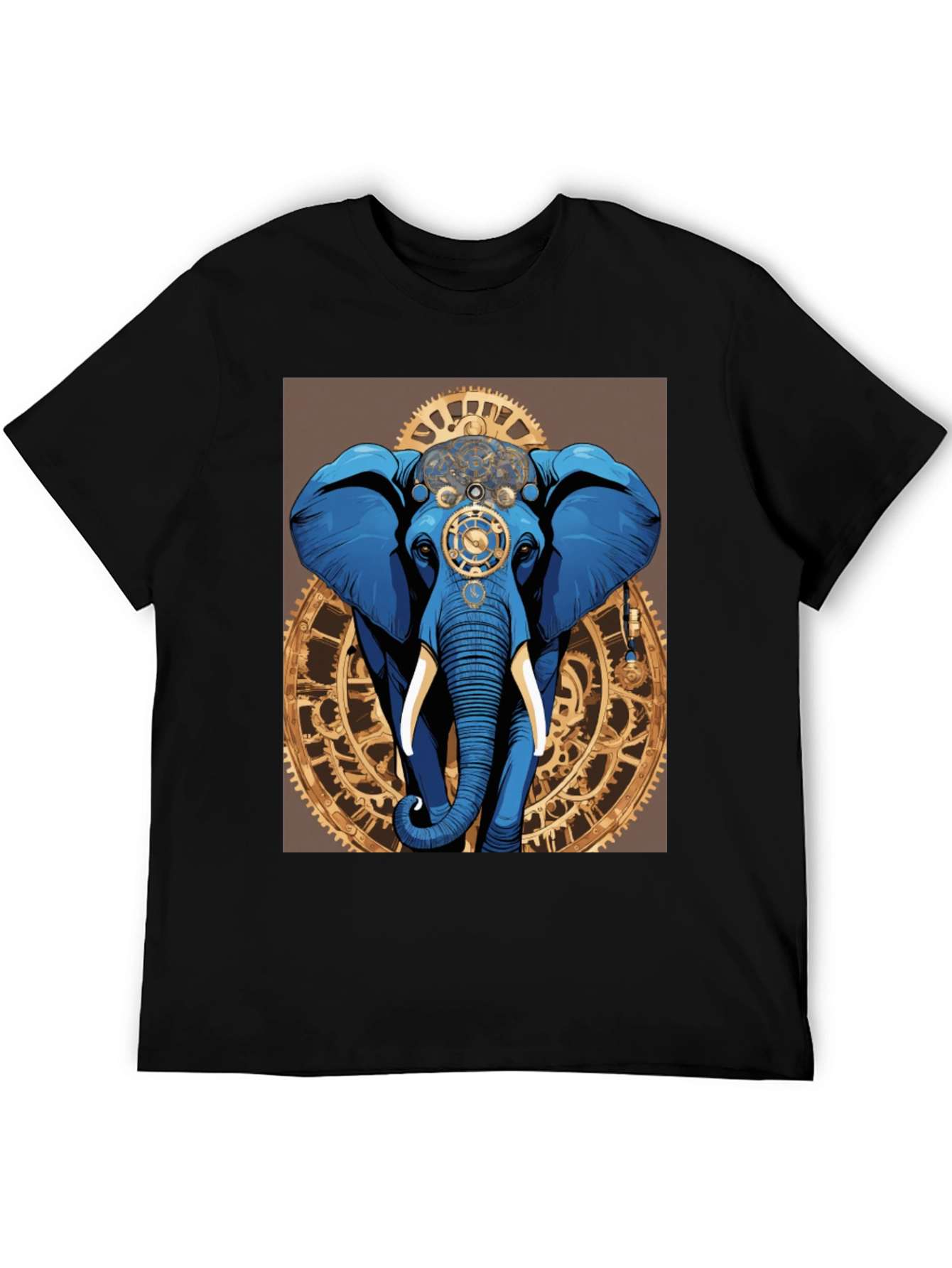 Black Steampunk Elephant Graphic Tee - Unique Design view 5
