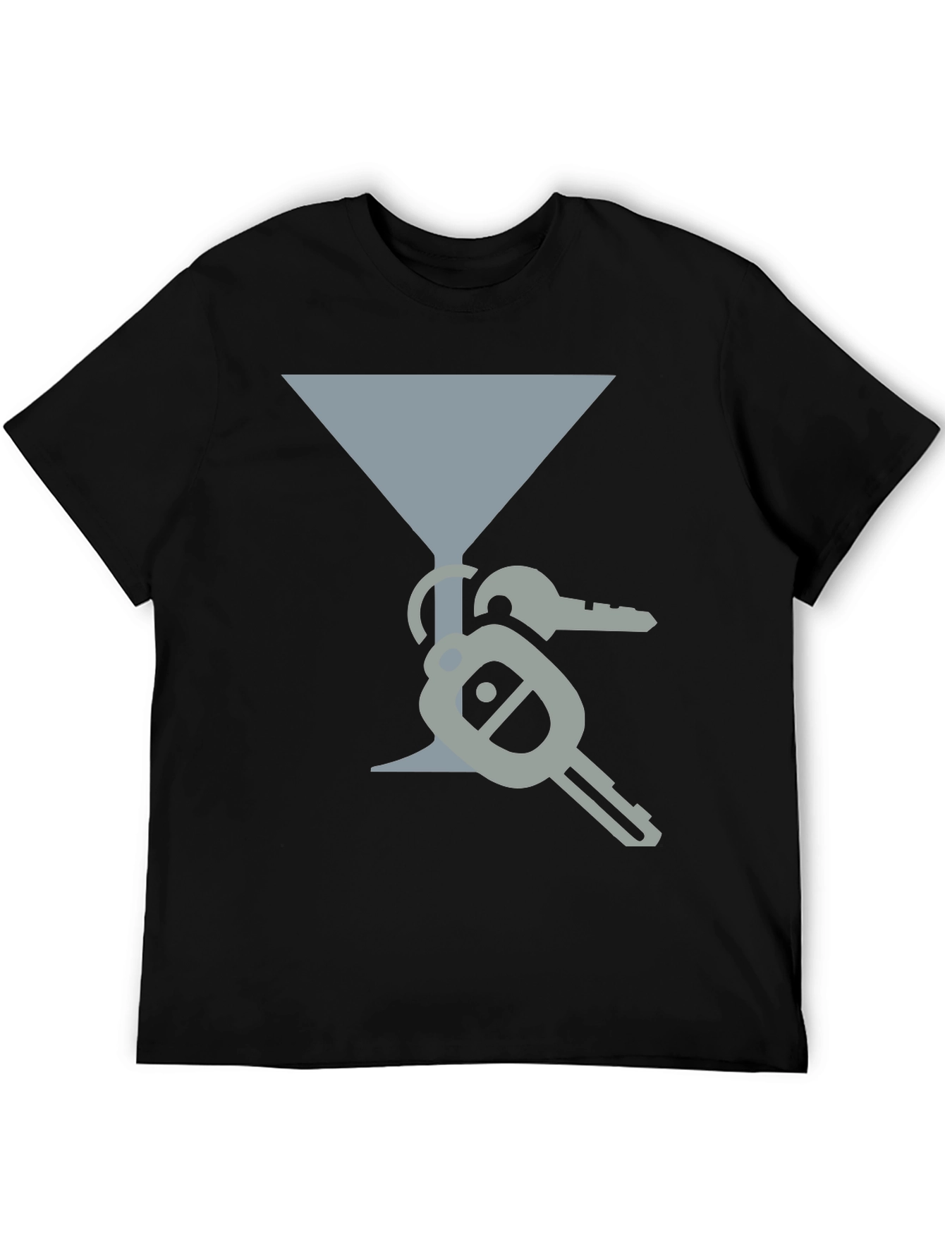 Black Martini Glass & Keys Graphic Tee view 5
