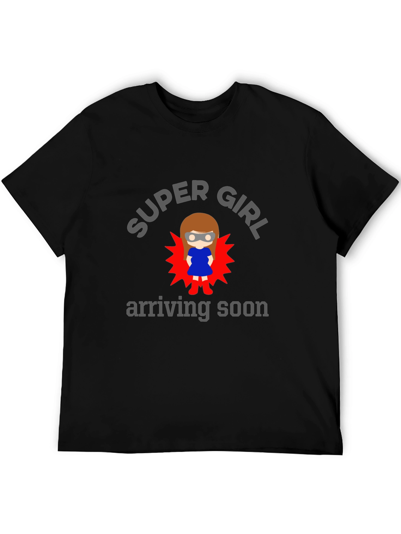 Black Super Girl Arriving Soon Graphic T-Shirt view 5