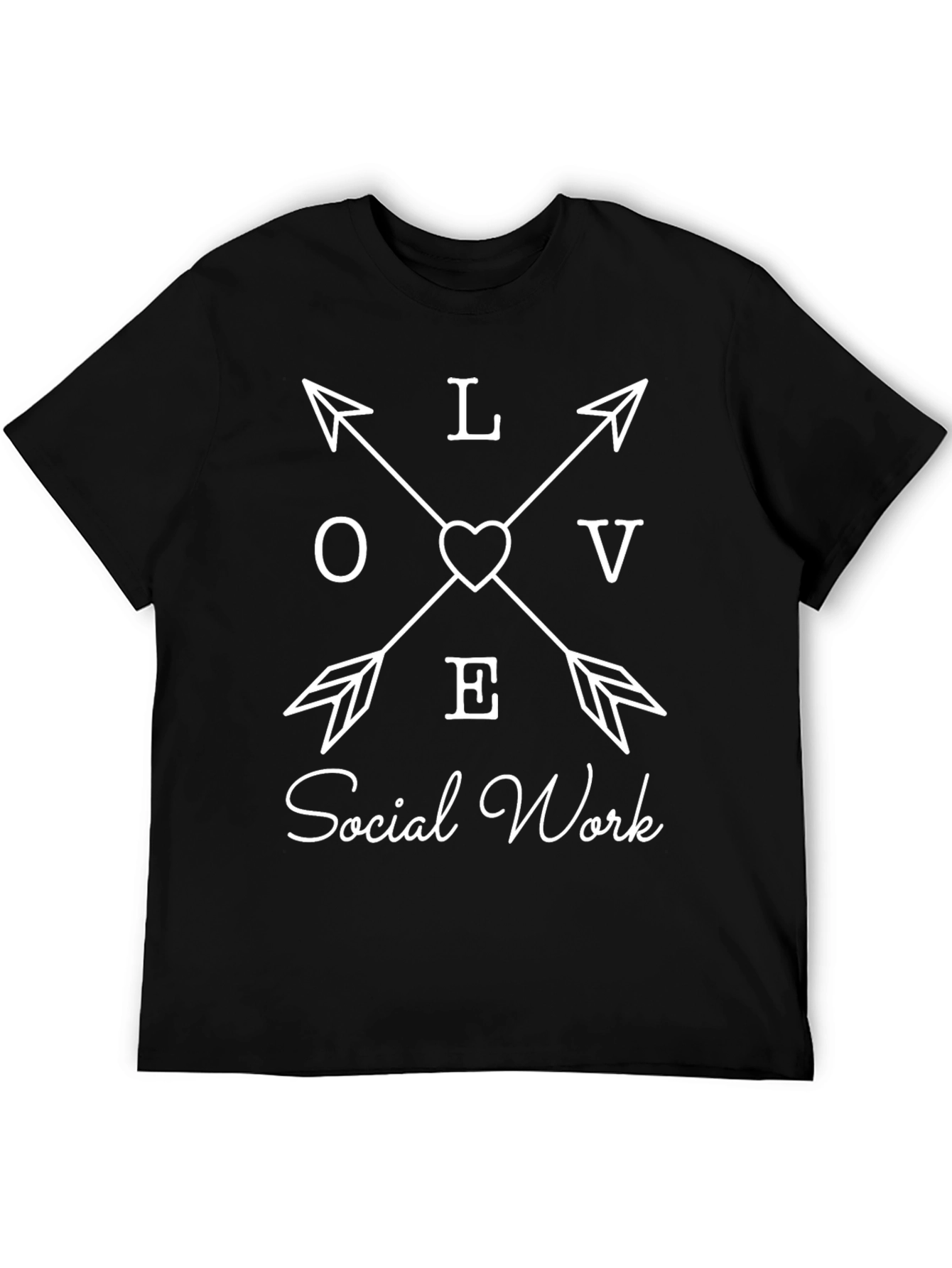 Black Love Social Work Arrow T-Shirt view 5