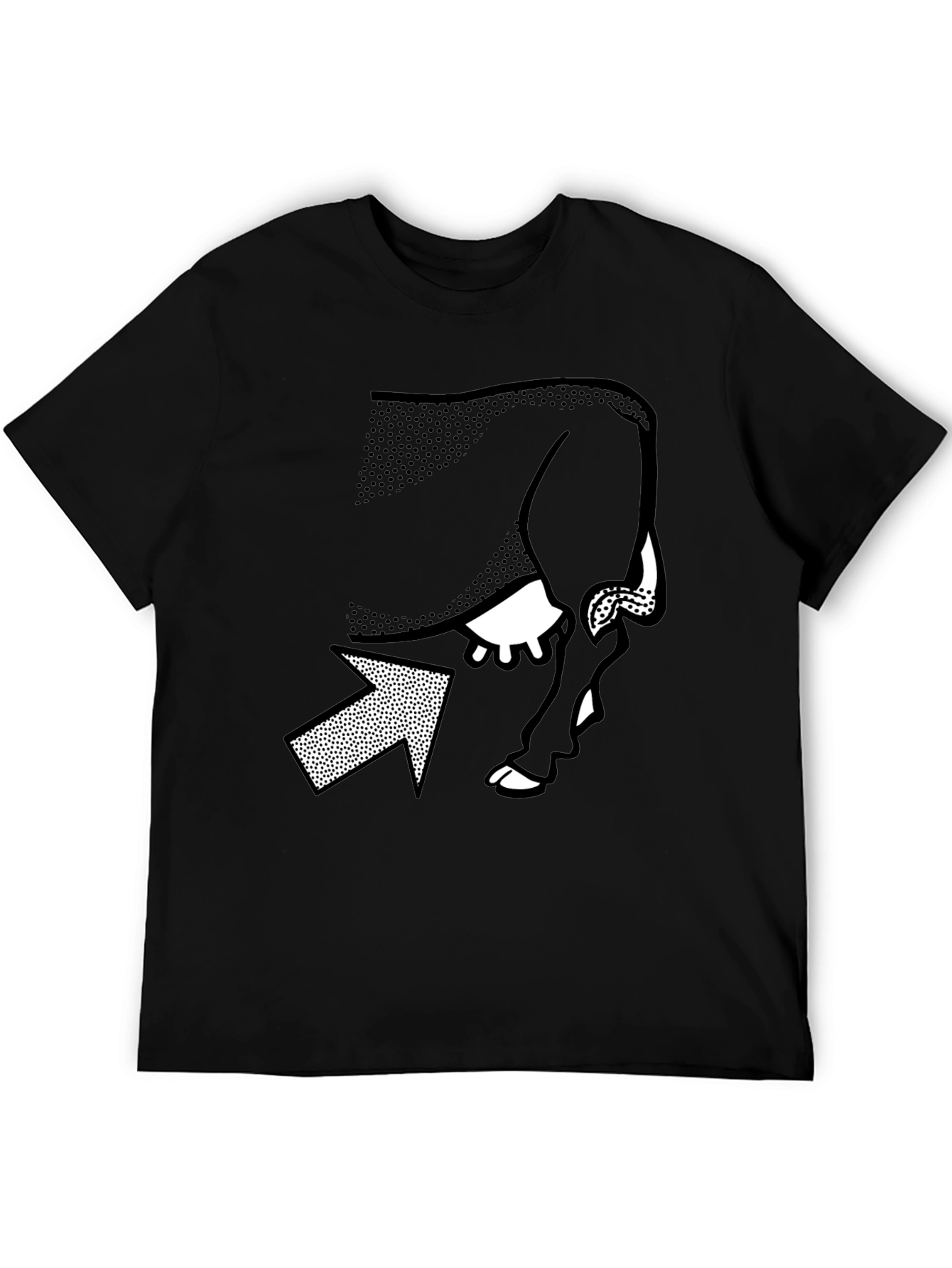 Black Optical Illusion T-Shirt - Cow or Woman? view 5