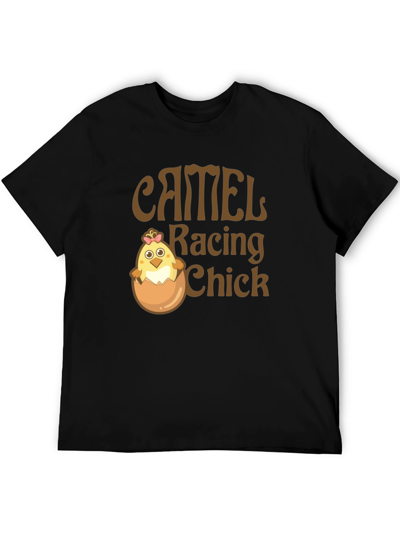 Black Camel Racing Chick Funny T-Shirt view 5
