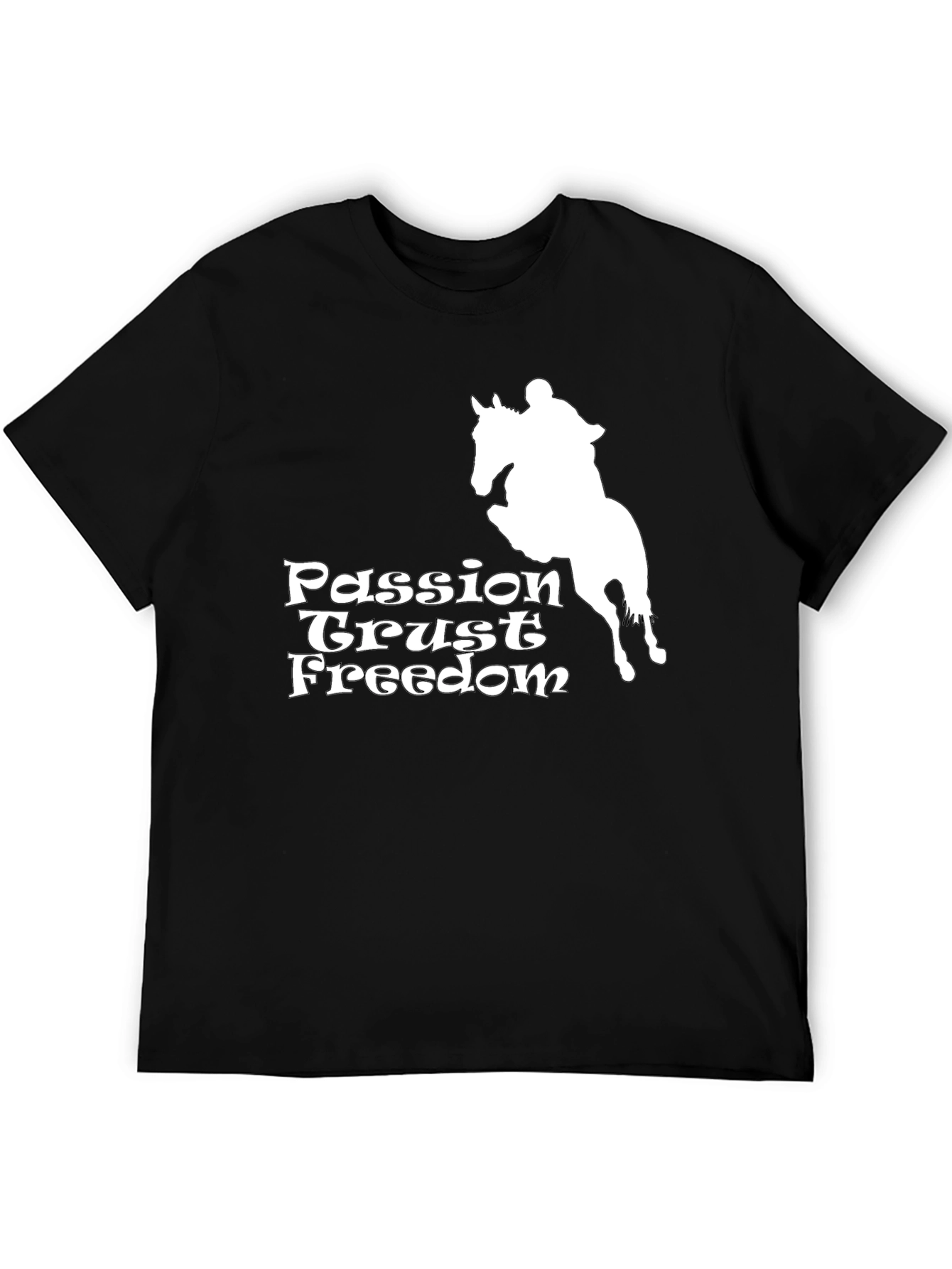 Black Passion Trust Freedom Horse Graphic Tee view 5