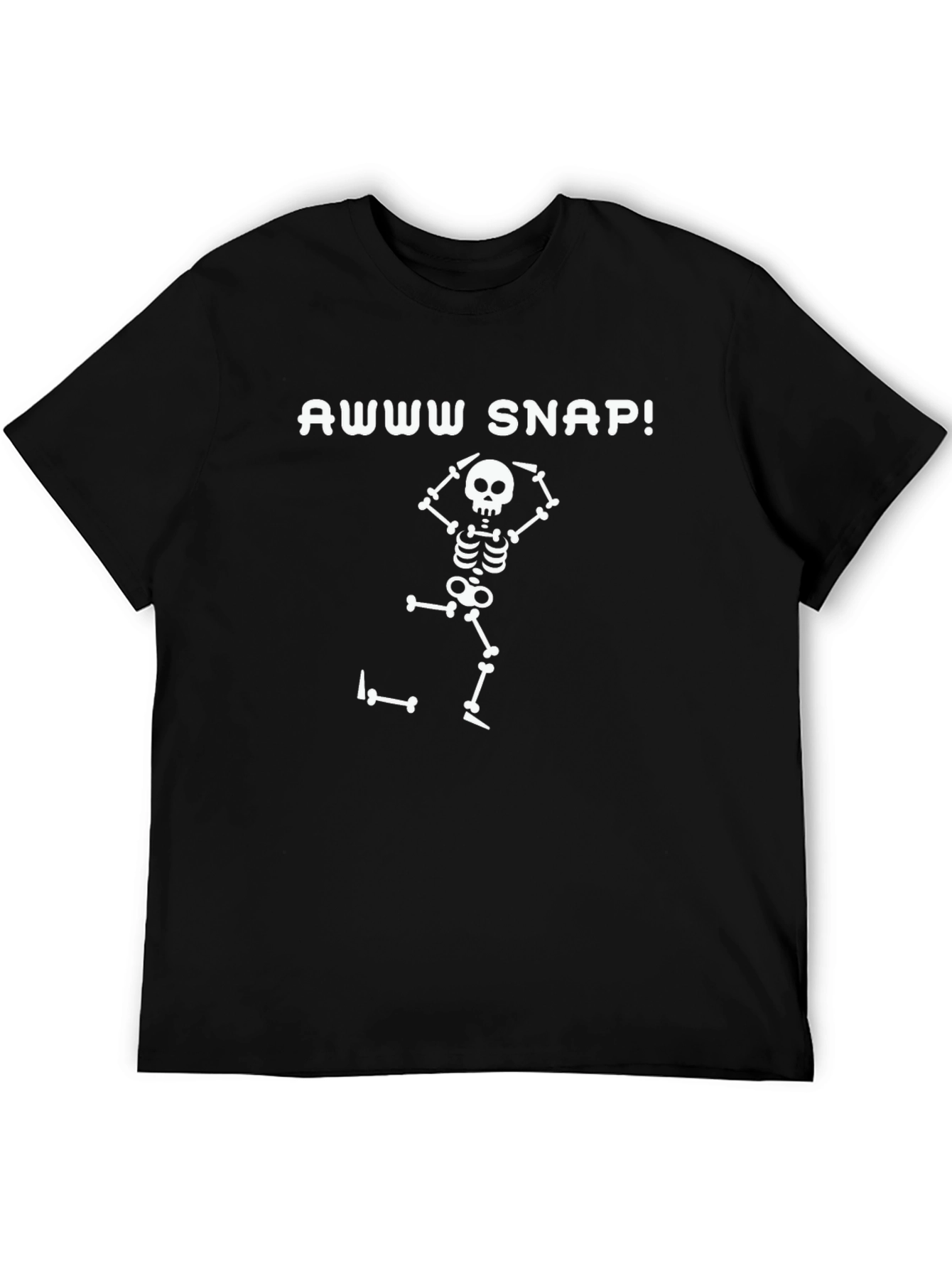 Black Awww Snap! Skeleton Graphic Tee - Men's Black T-Shirt view 5