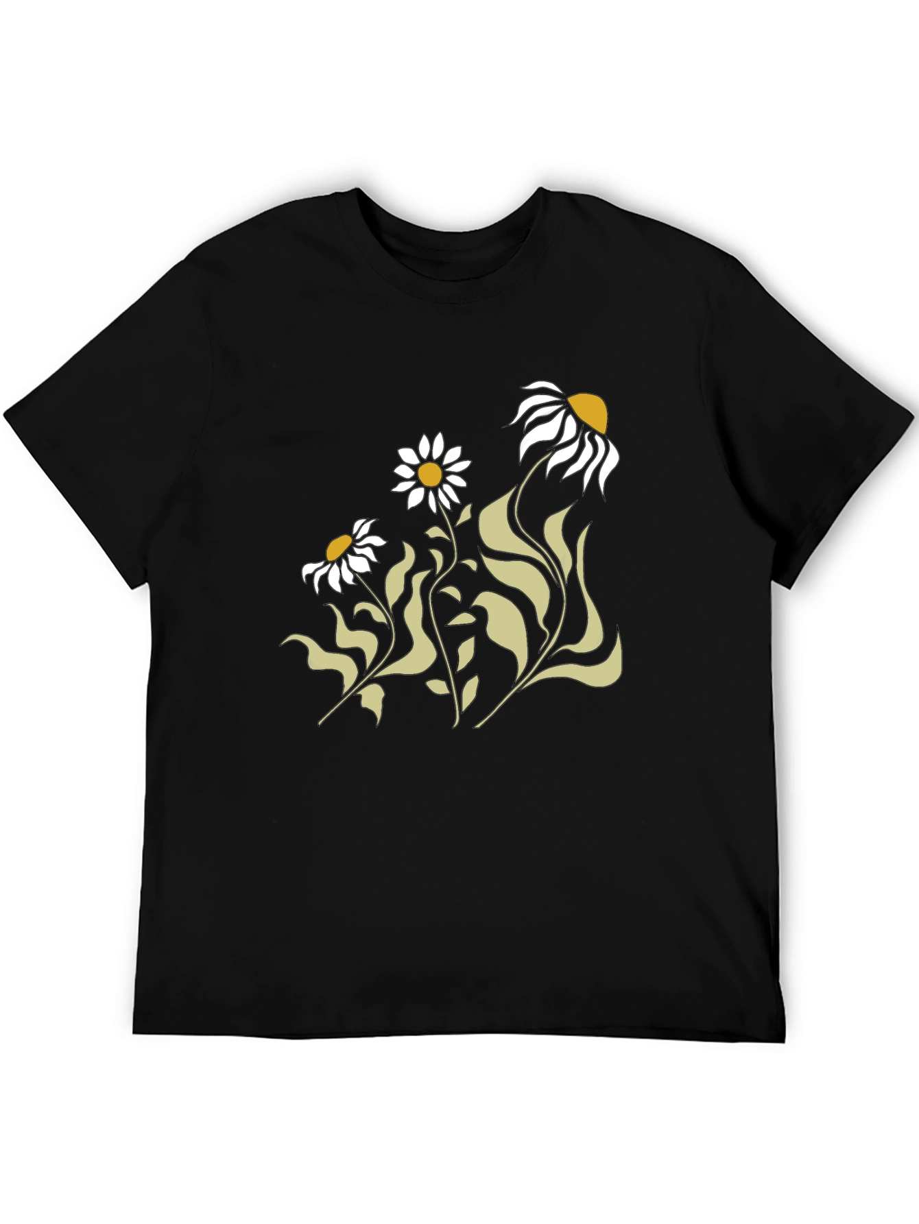 Black Floral Graphic Print T-Shirt view 5