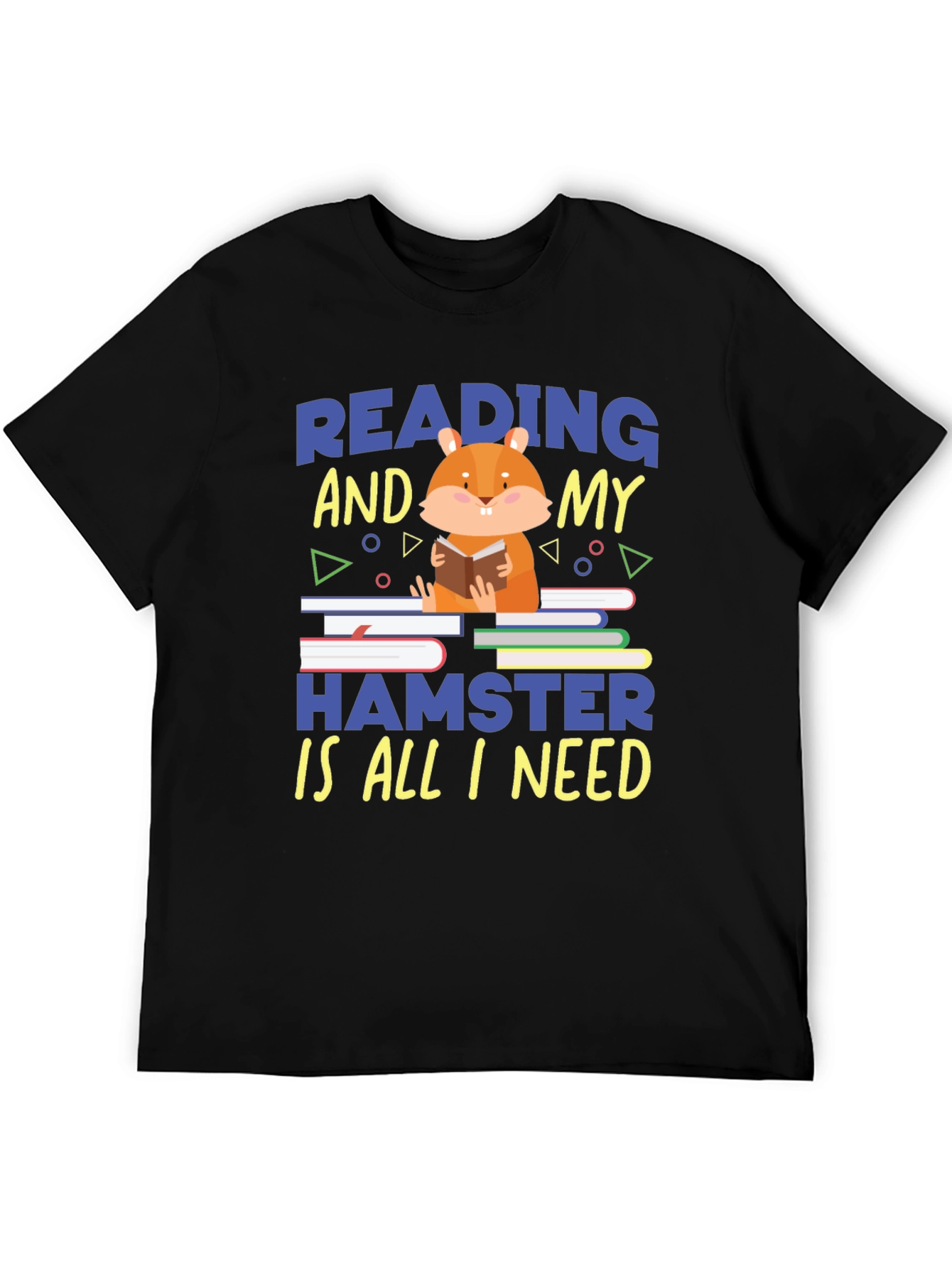 Black Reading Hamster T-Shirt - Cute Book Lover Tee view 5