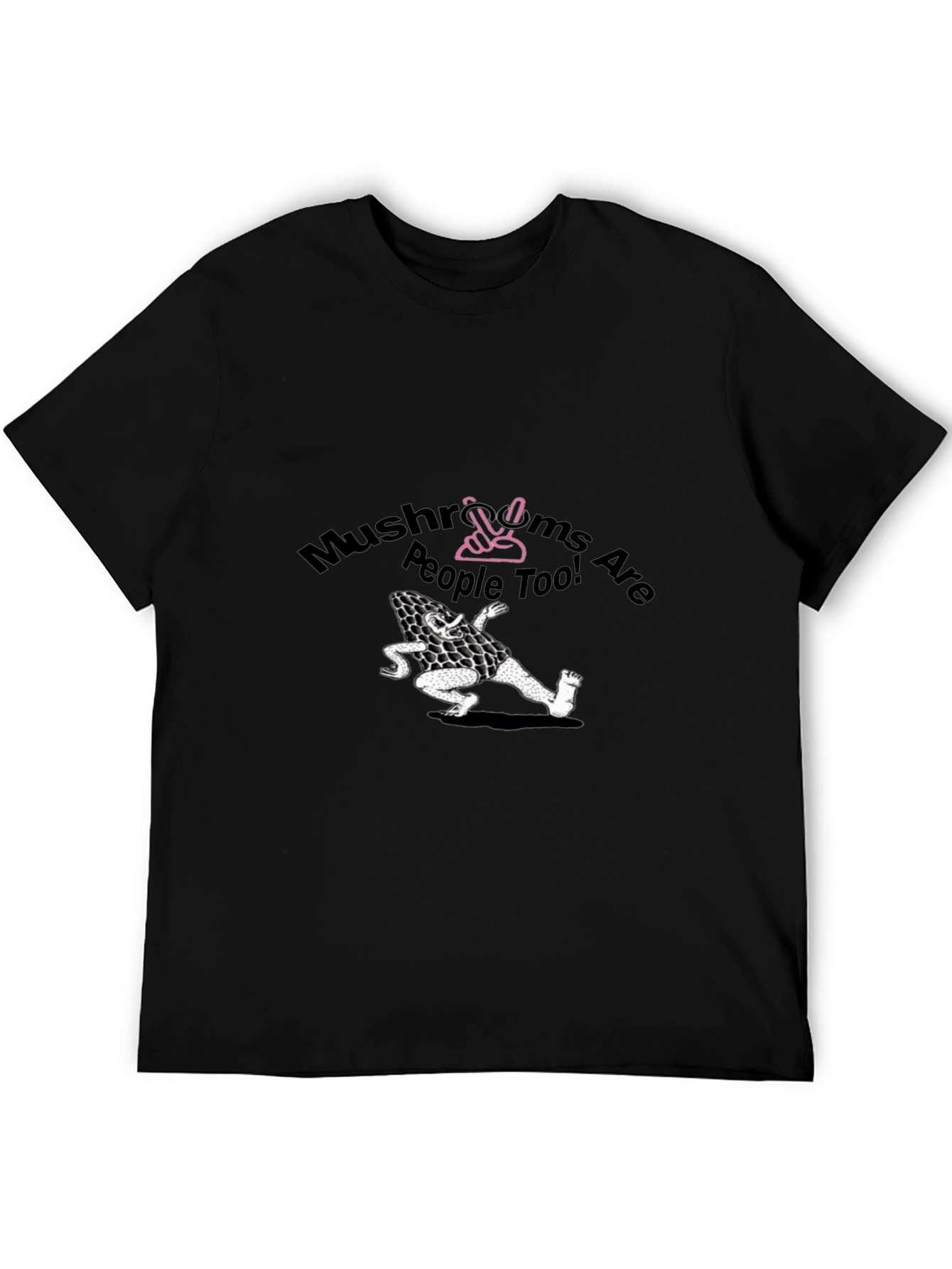 Black Mushroom People T-Shirt - Vegan Tee view 5