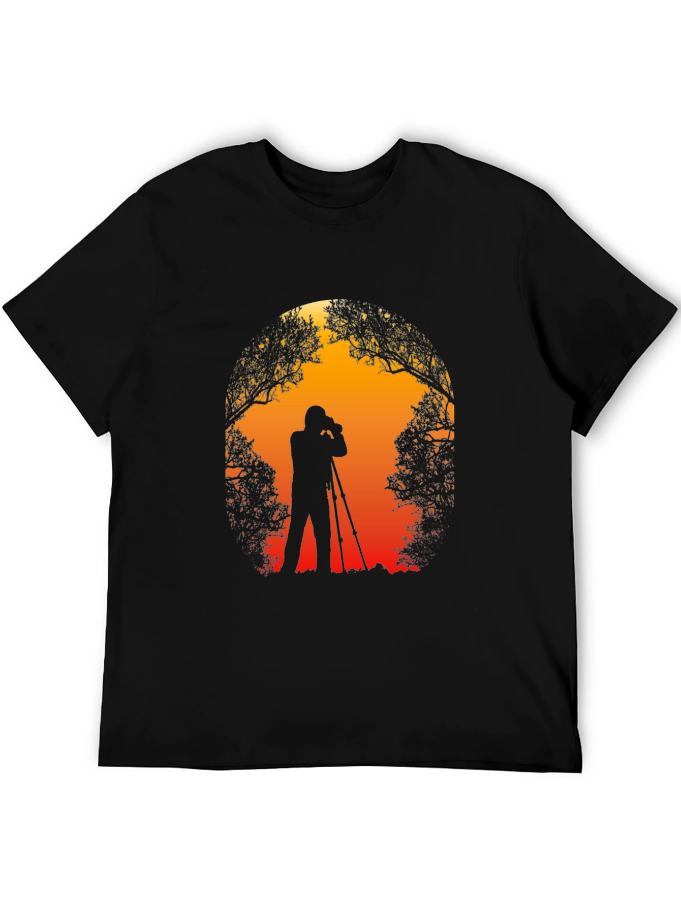 Black Photographer Silhouette Graphic T-Shirt view 5