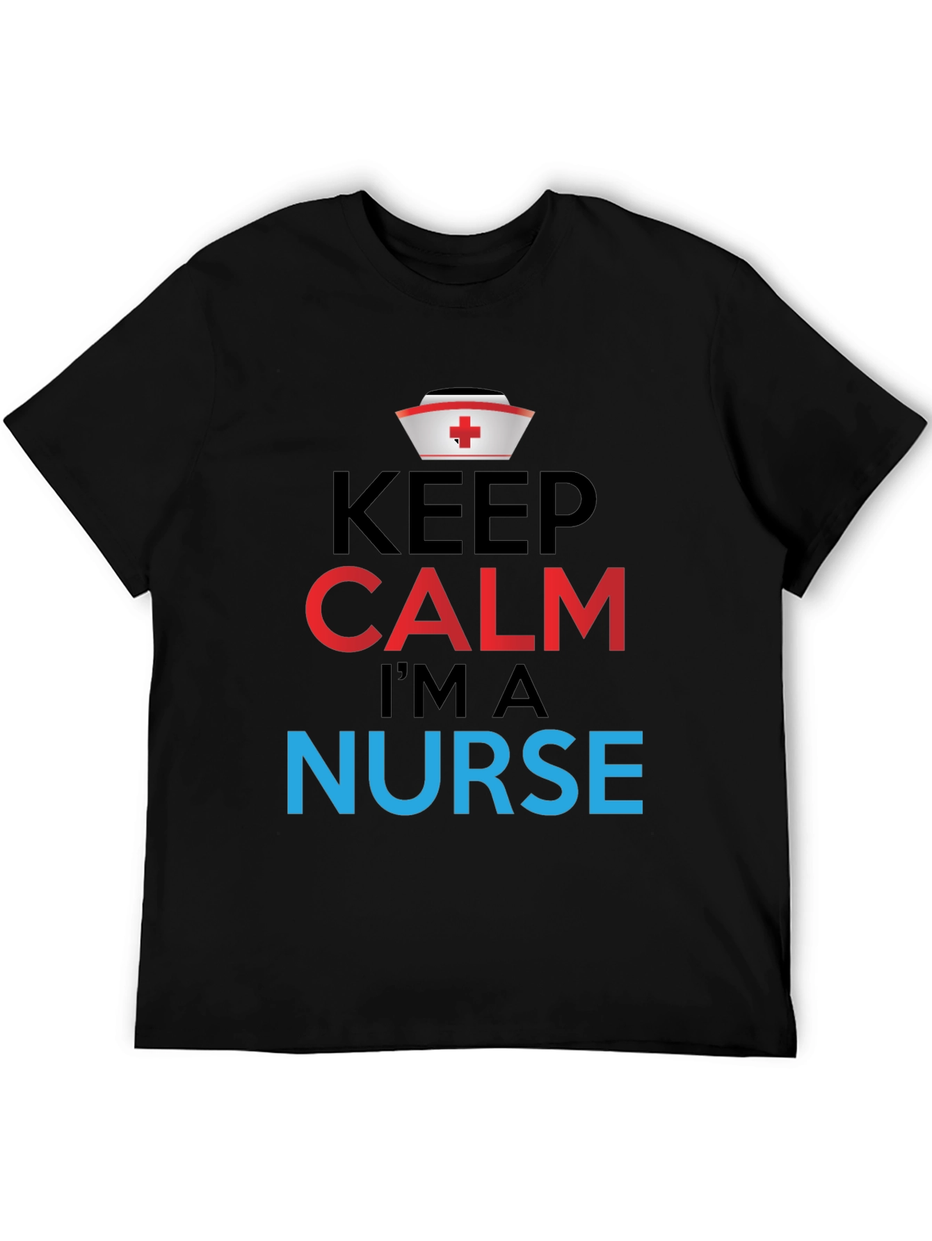 Black Keep Calm I'm a Nurse Graphic Tee view 5