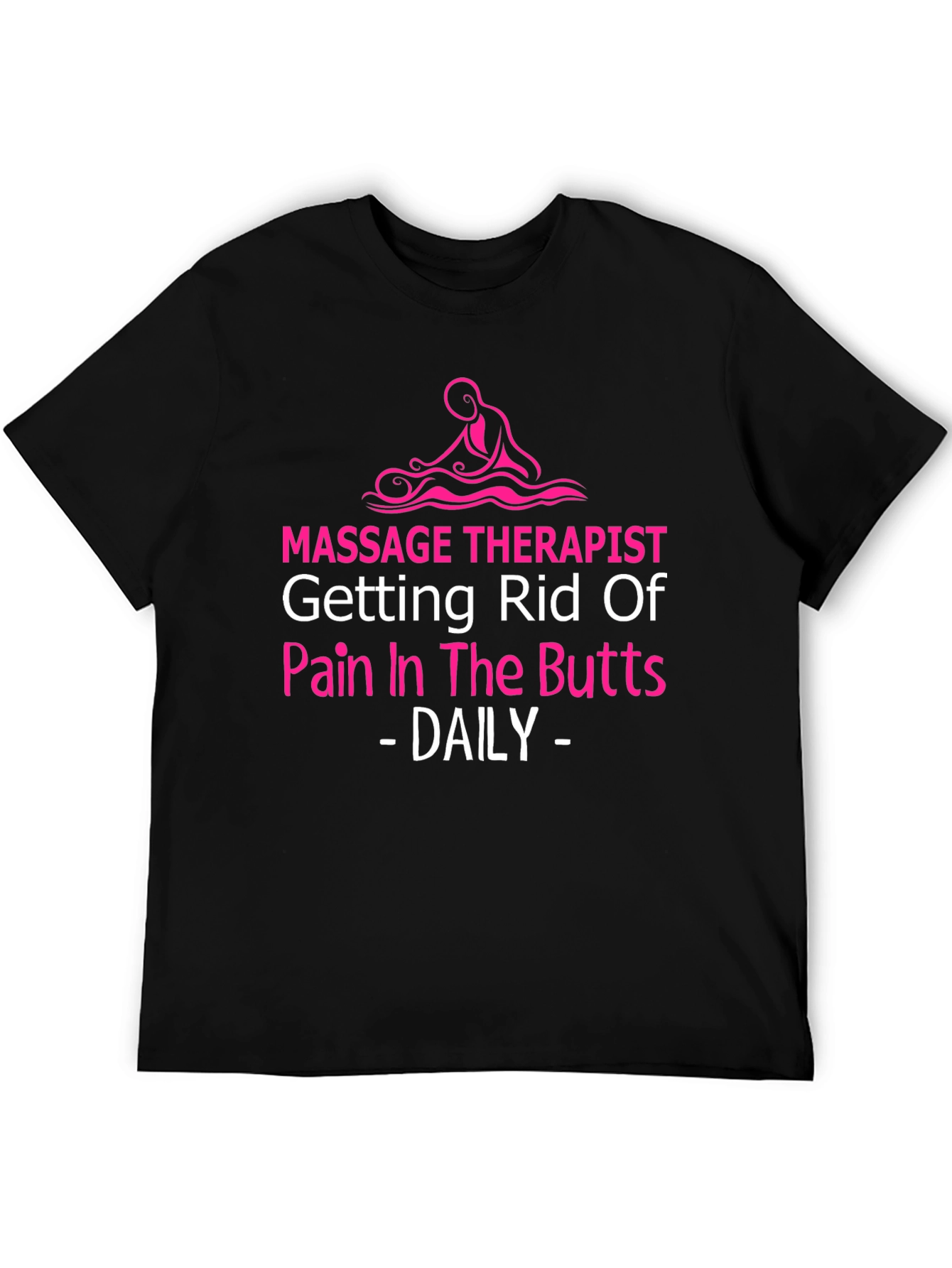 Black Massage Therapist Novelty T-Shirt - Pain Relief Humor view 5