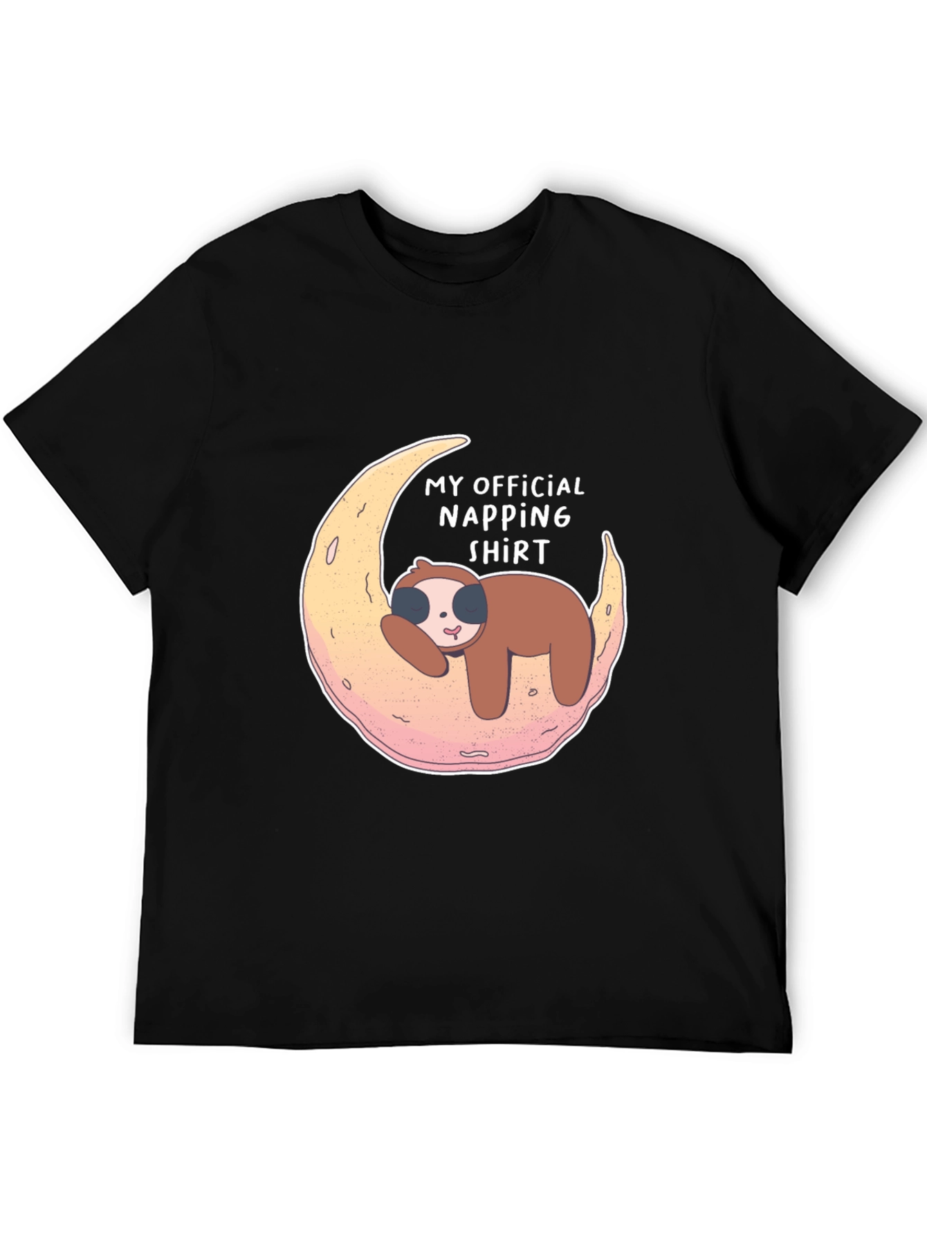 Black Napping Sloth T-Shirt - Official Napping Shirt Tee view 5