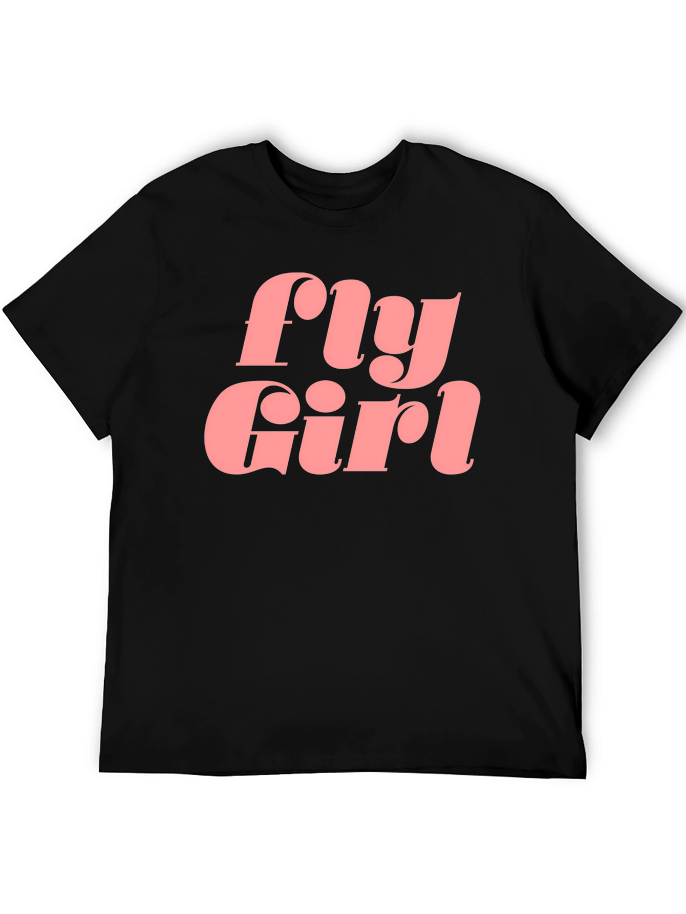 Black Fly Girl Graphic Tee - Retro Style Black T-Shirt view 5