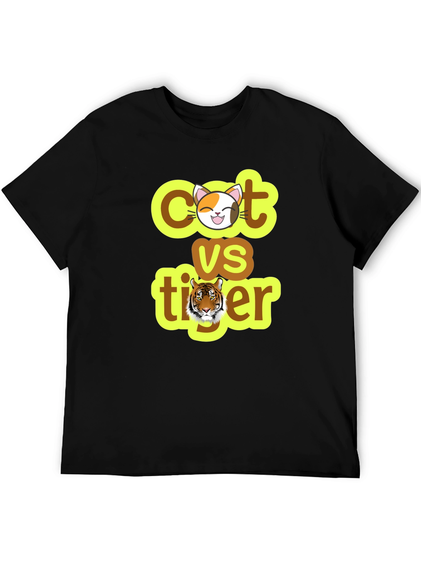 Black Cat vs Tiger Graphic T-Shirt view 5