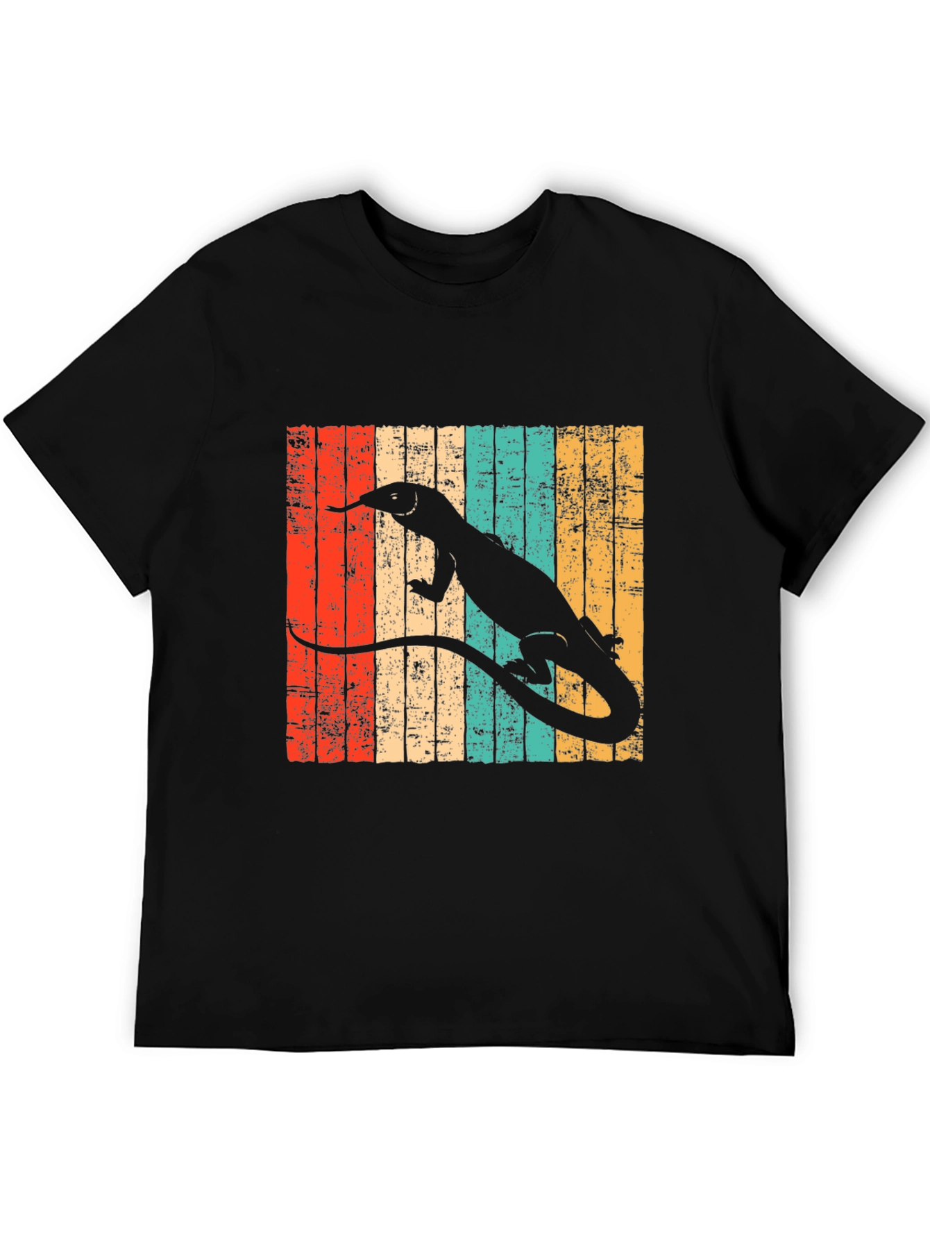 Black Retro Reptile T-Shirt: Lizard Design Tee view 5